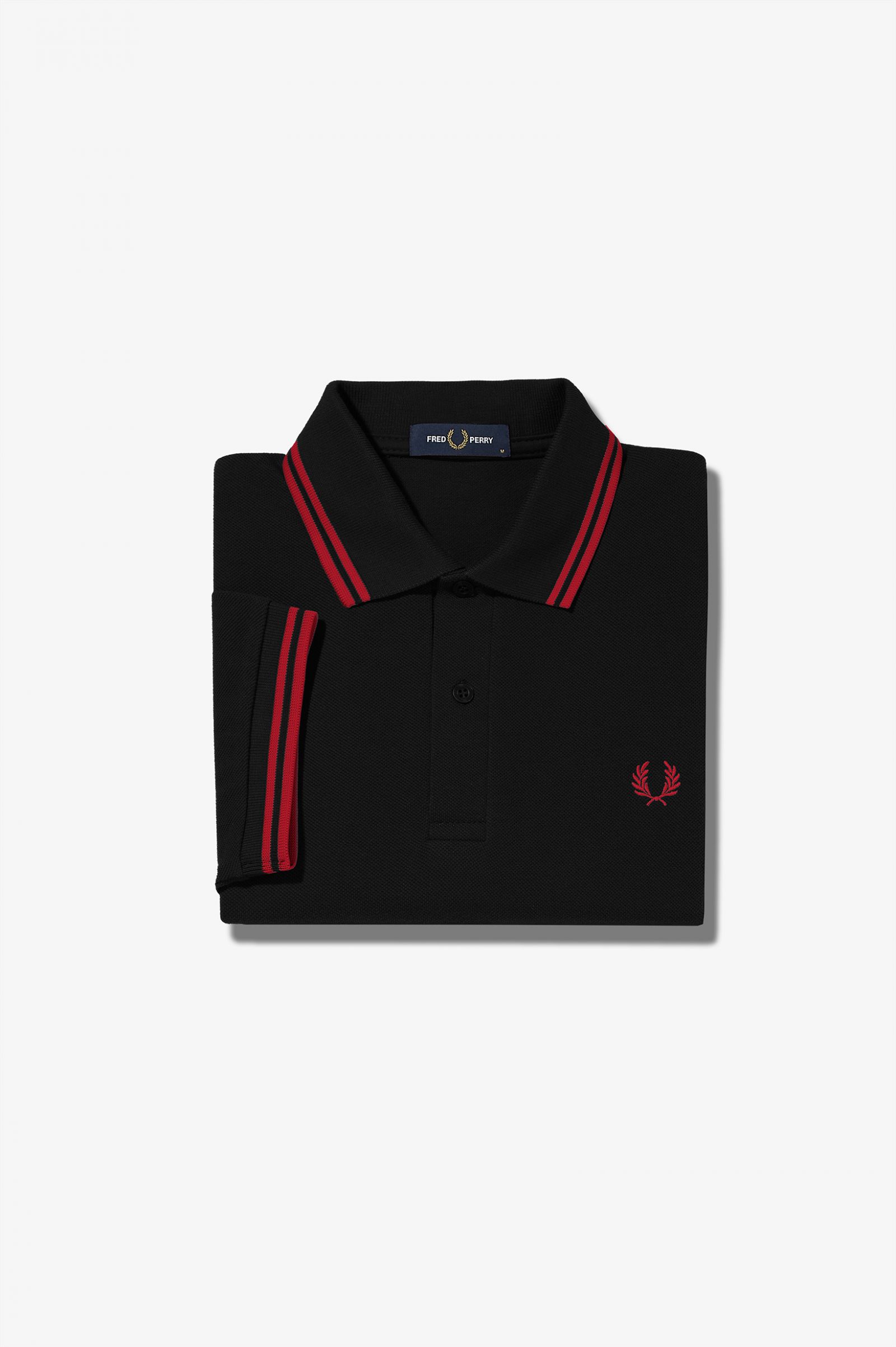black and red fred perry polo