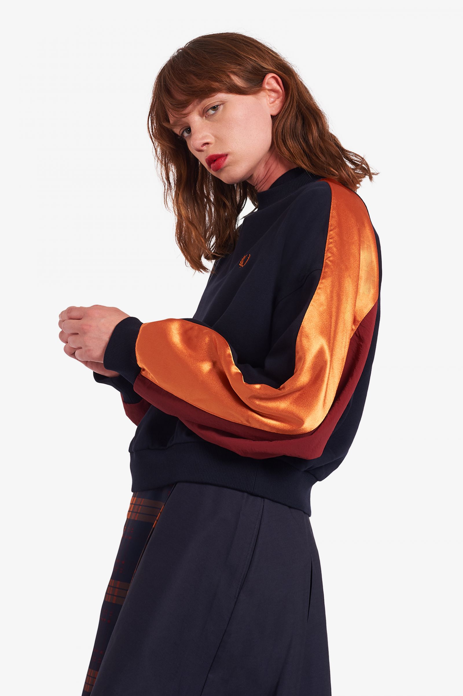 fred perry contrast panel sweatshirt