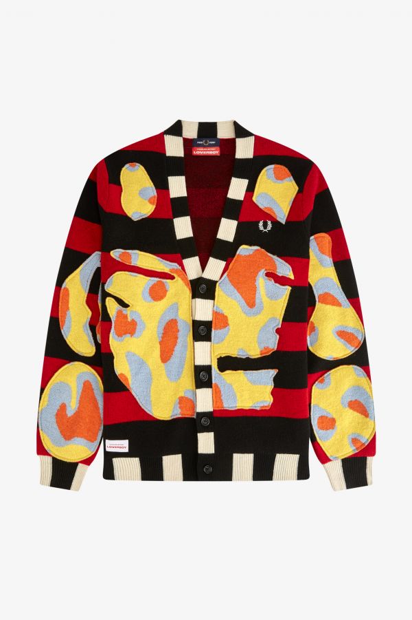 Cardigan en intarsia rayé