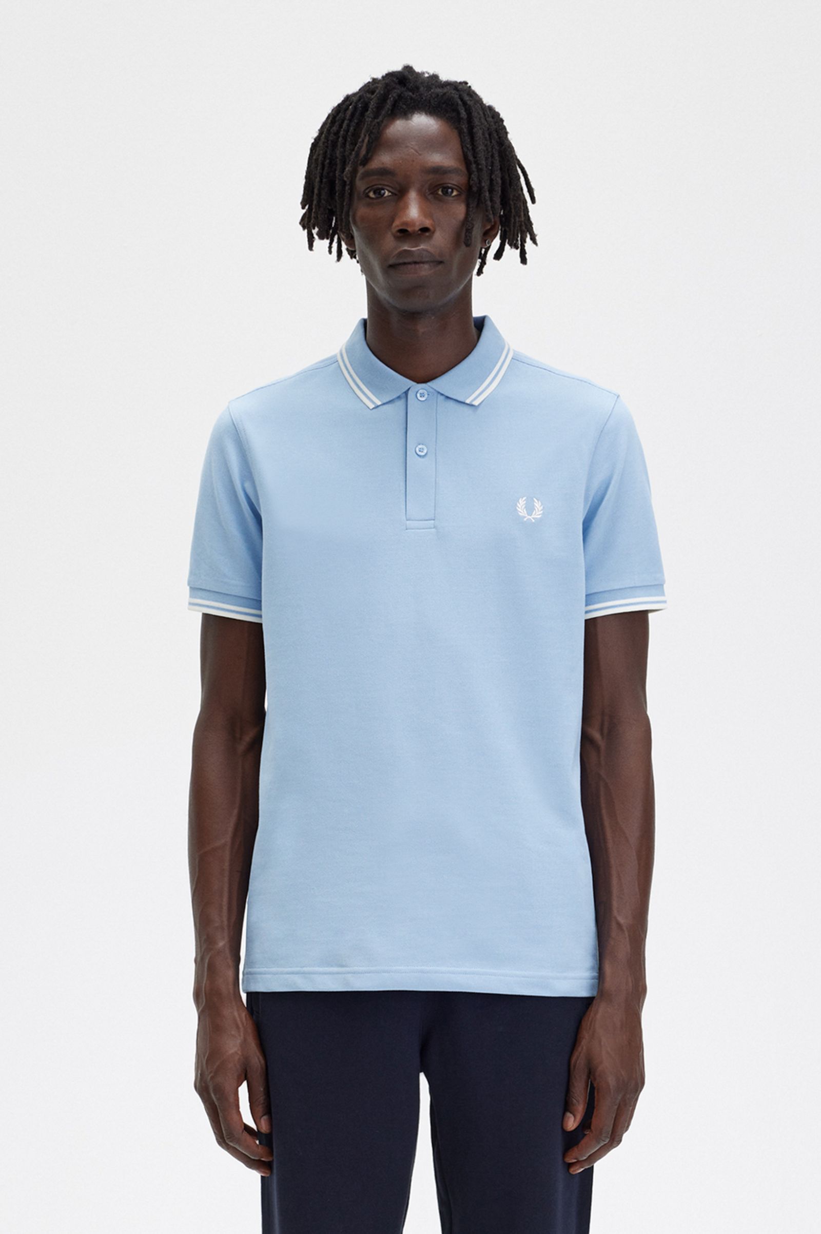 Super goed Oom of meneer Sluiting M3600 - Sky / Snow White / Snow White | The Fred Perry Shirt | Men's Short  & Long Sleeve Polo Shirts | Fred Perry US