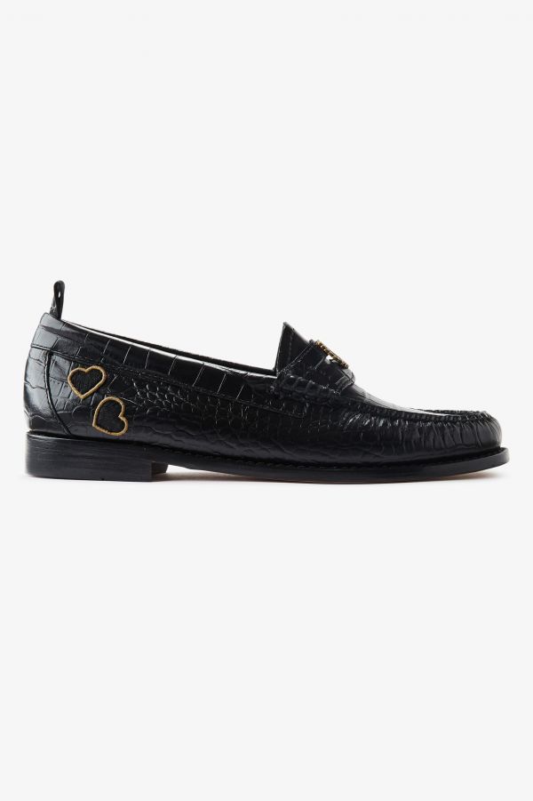 Embossed Leather Penny Loafer