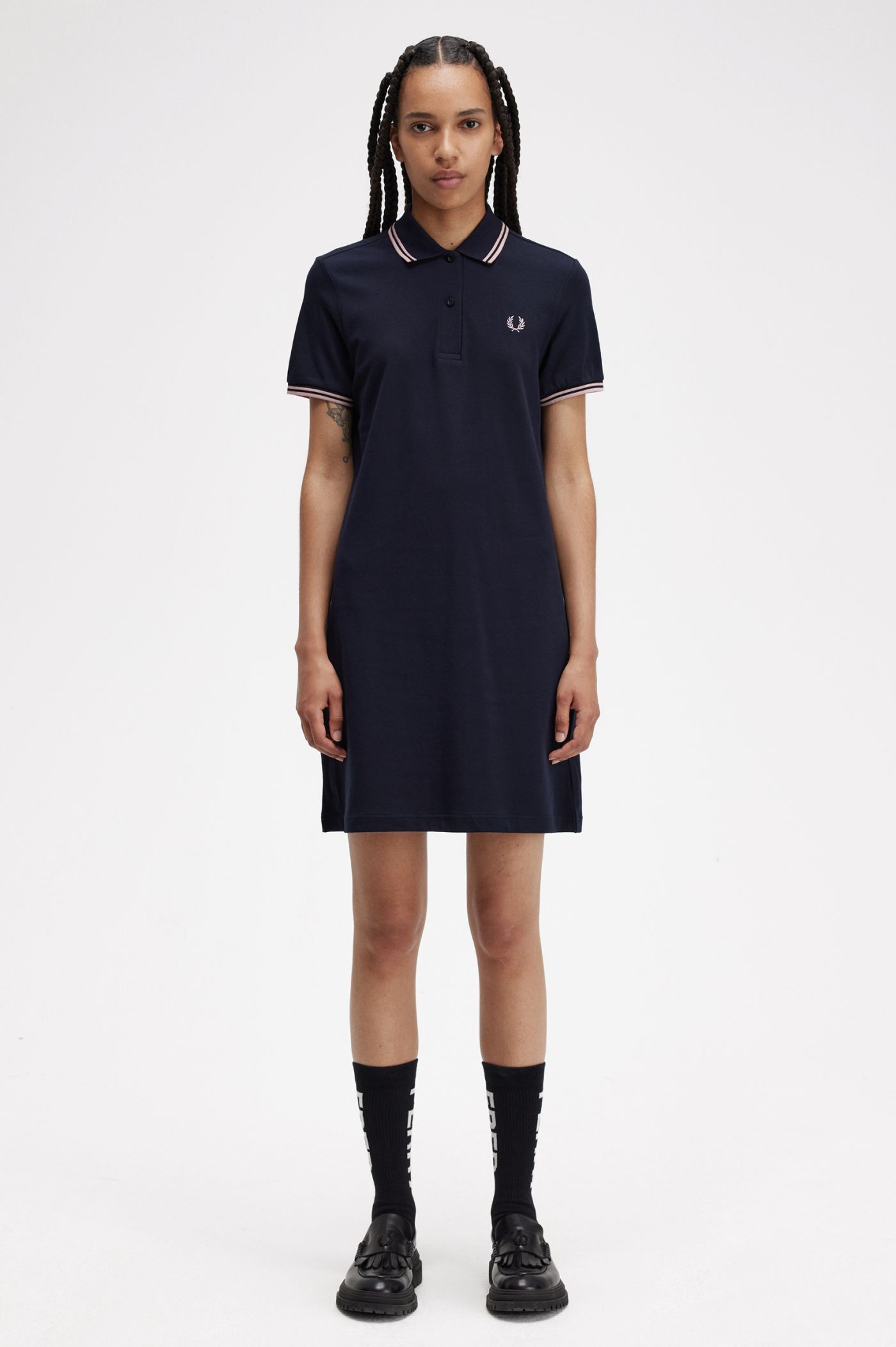 Twin Tipped Fred Perry Shirt Dress Navy Womens Dresses Polo Dresses And Shirt Dresses