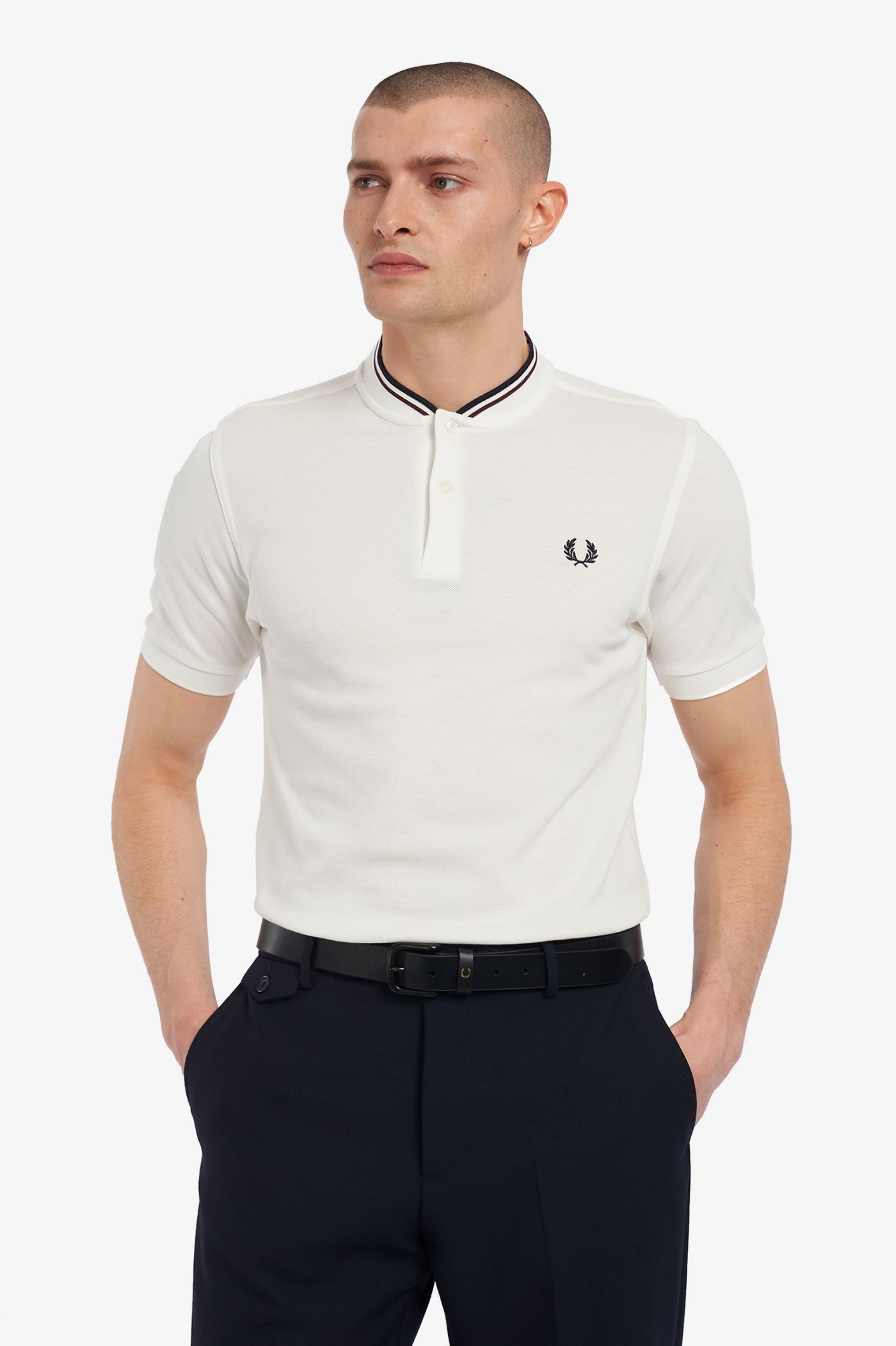 fred perry bomber collar polo