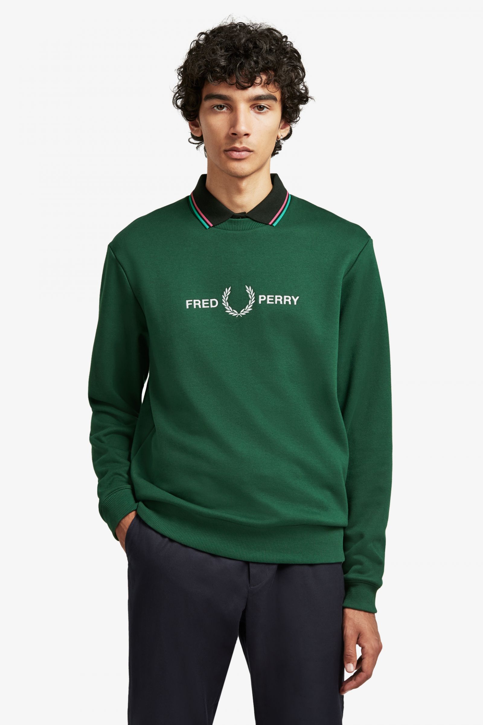 fred perry sweatshirt green