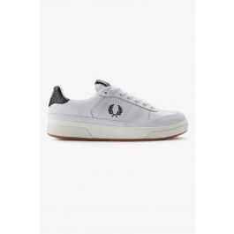 fred perry b300 leather trainers in white