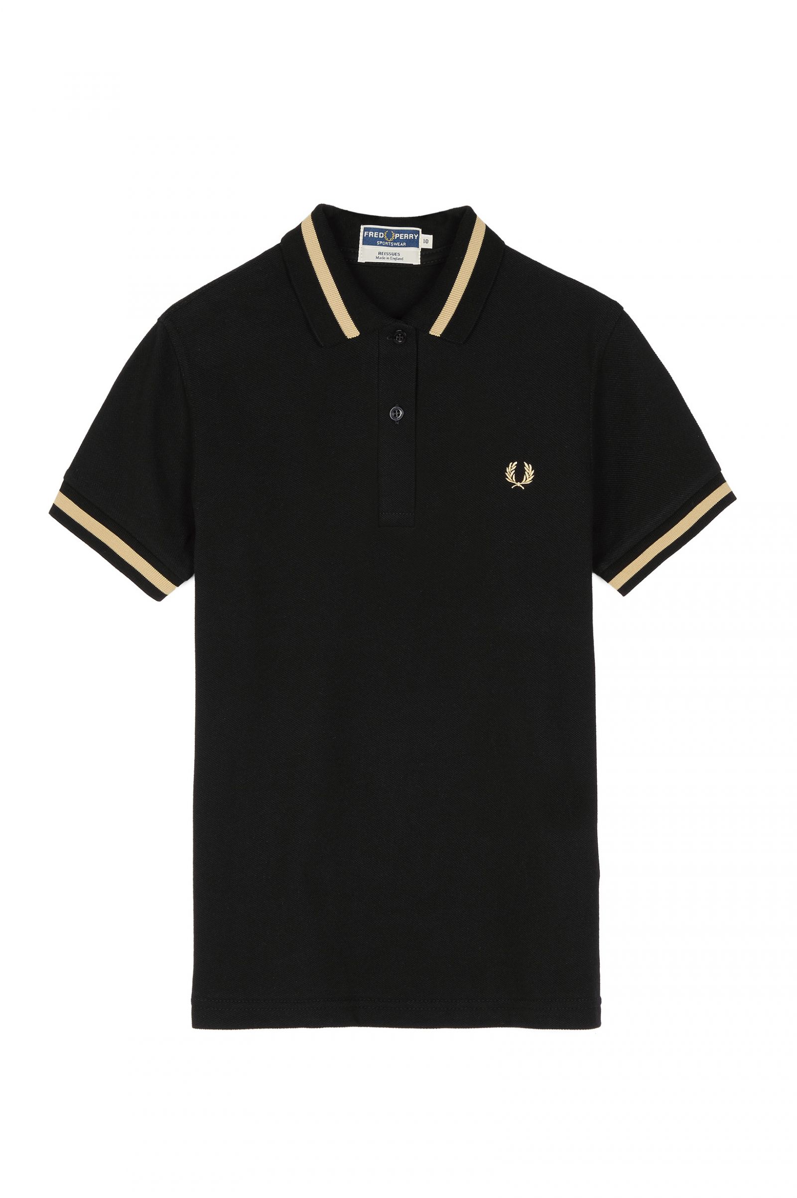 Reissues Single Tipped Fred Perry Shirt Black / Champagne | Fred Perry UK