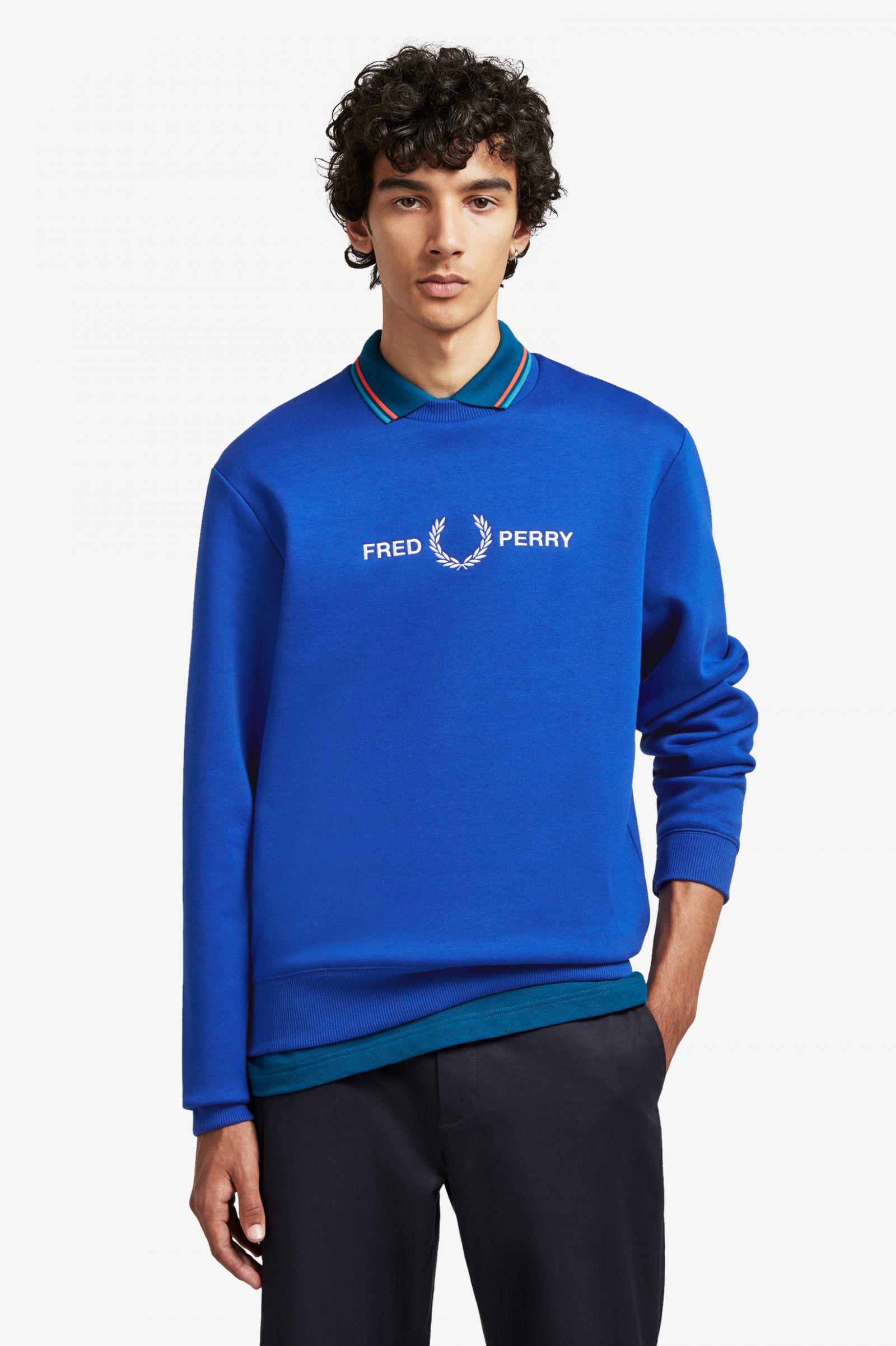 blue graphic sweatshirt