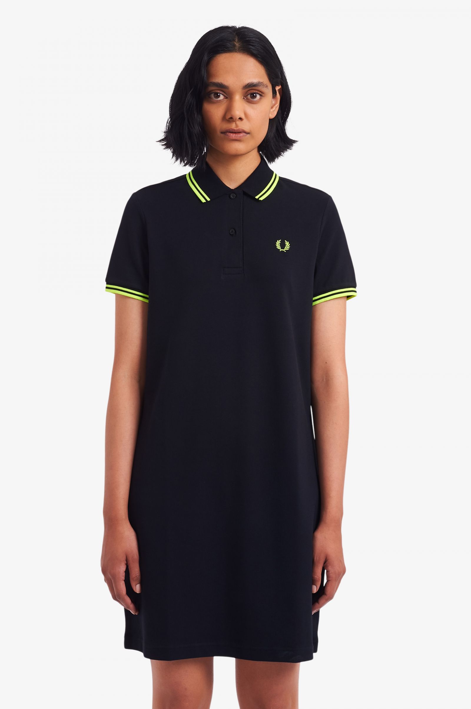 Twin Tipped Fred Perry Shirt Dress - Black / Green | Women's Dresses ...