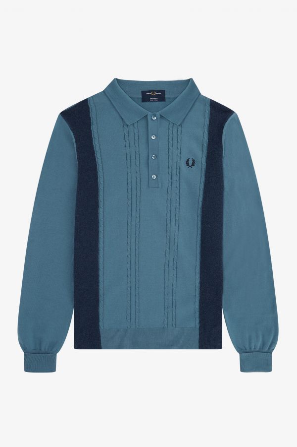 Panelled Cable Knit Shirt