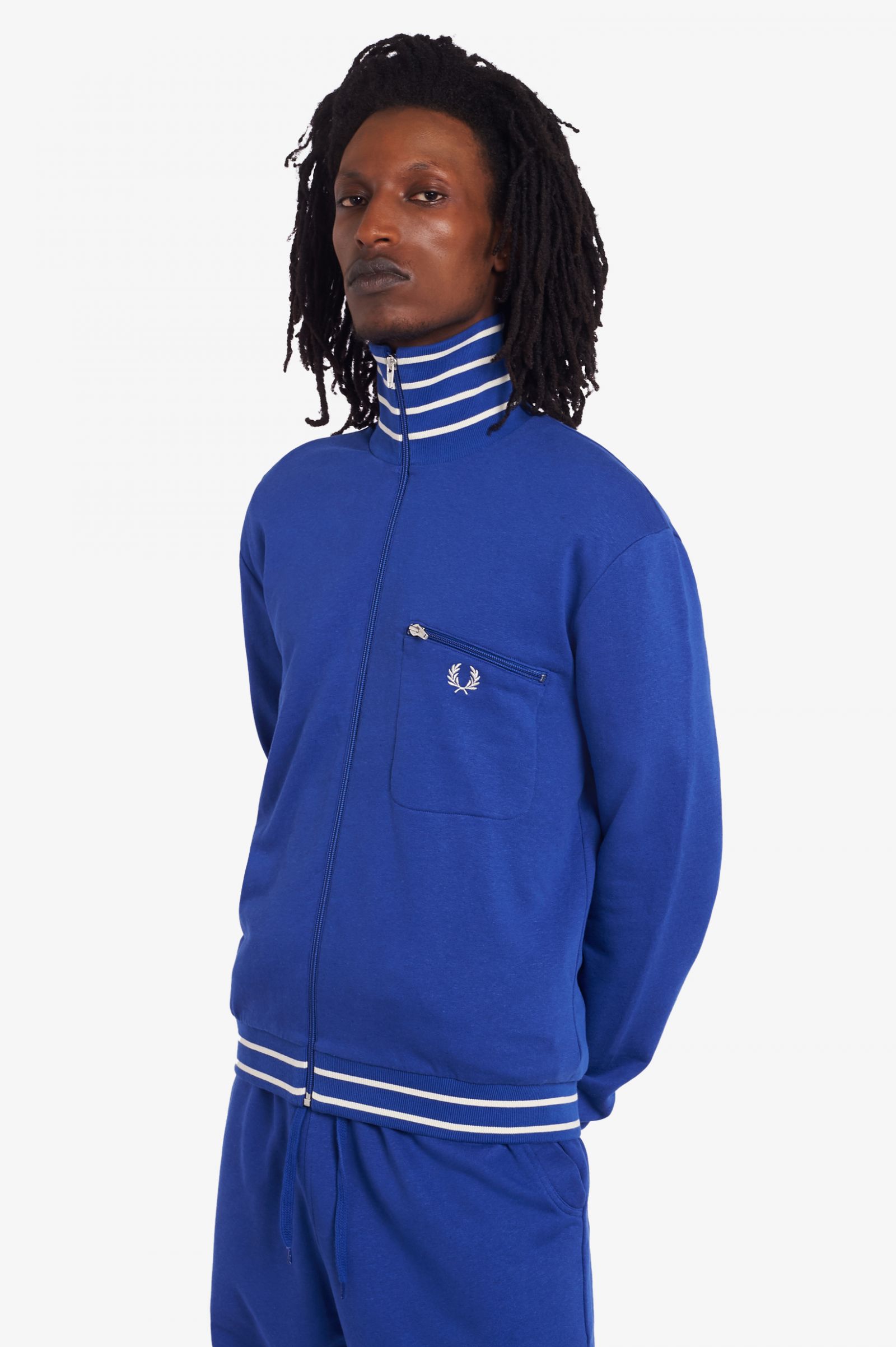 fred perry track jacket blue
