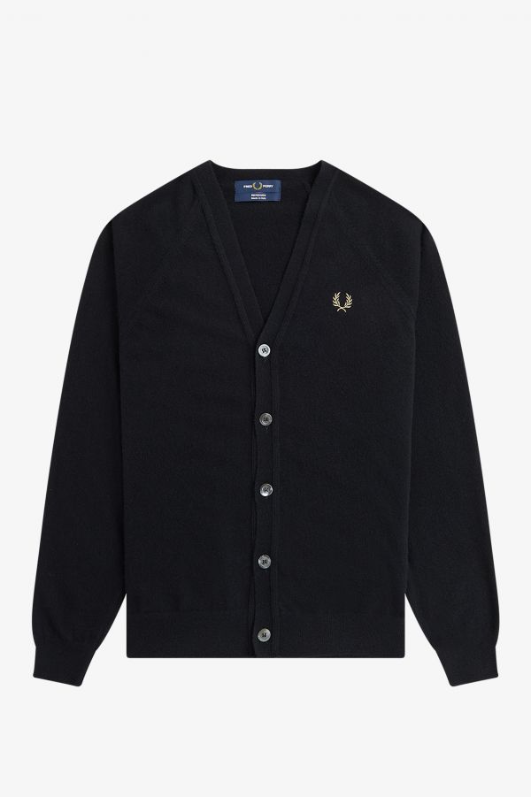 black Cardigan FRED PERRY 0 Cardigans Fred Perry Men XS Vest Vests Men Clothing Fred Perry Men Sweaters & Cardigans Fred Perry Men Vests Cardigans Fred Perry Men 