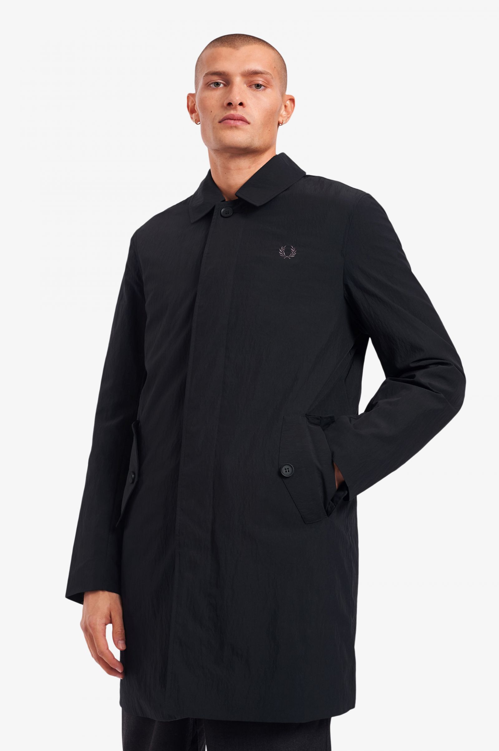Button Through Mac - Black | Mens Coats & Jackets | Bomber Jackets ...