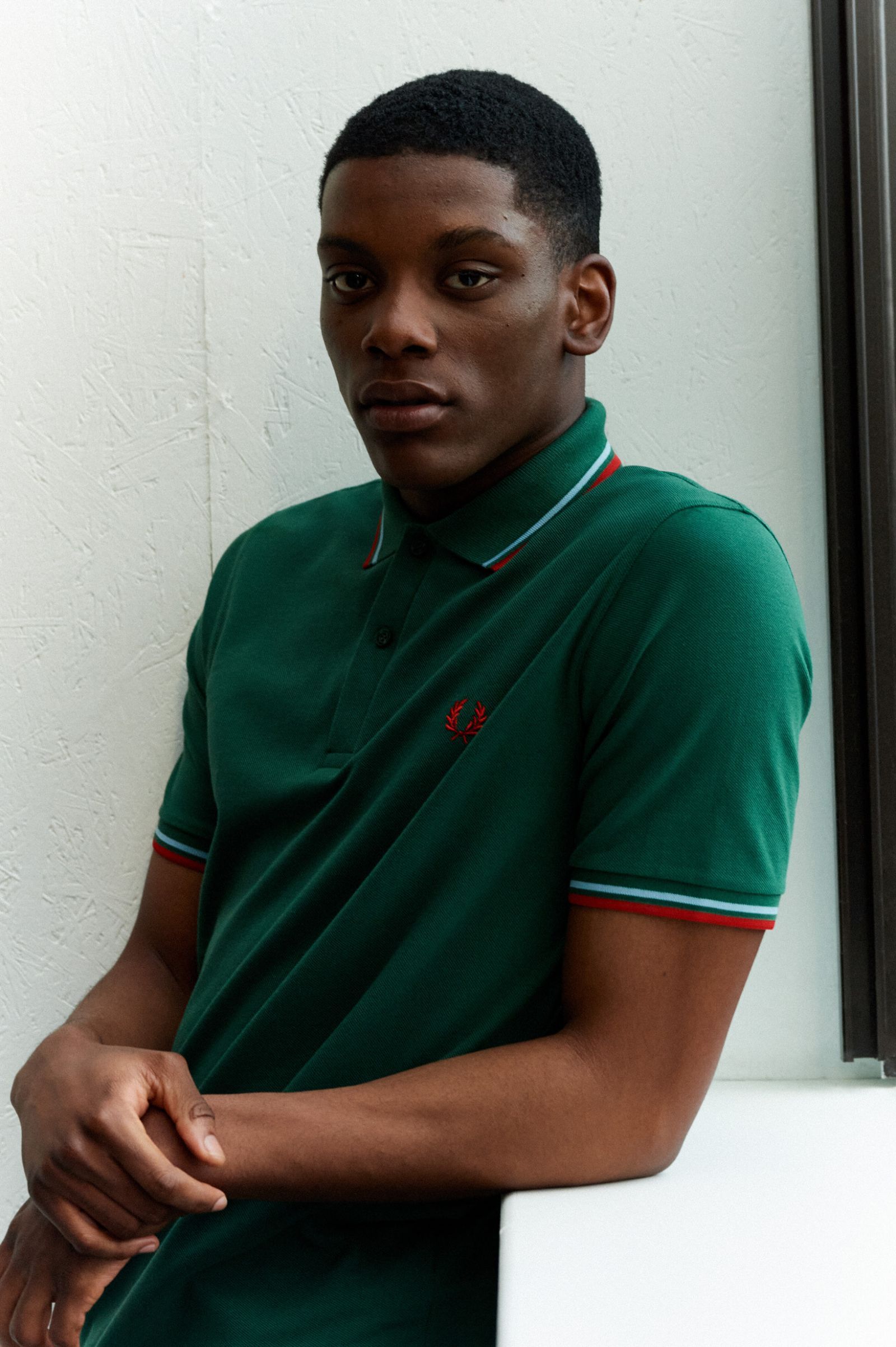green fred perry sweatshirt