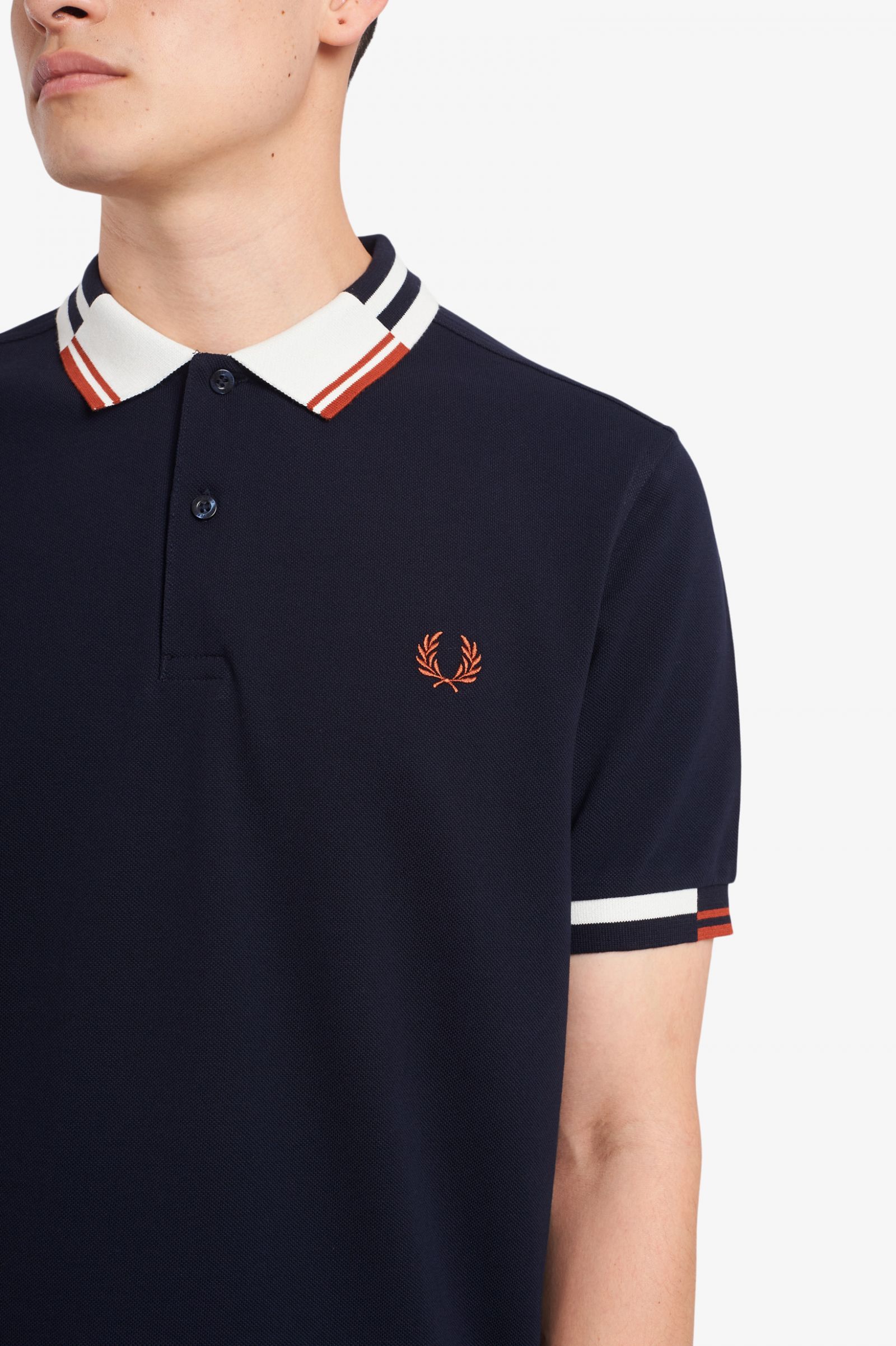 fred perry abstract polo shirt