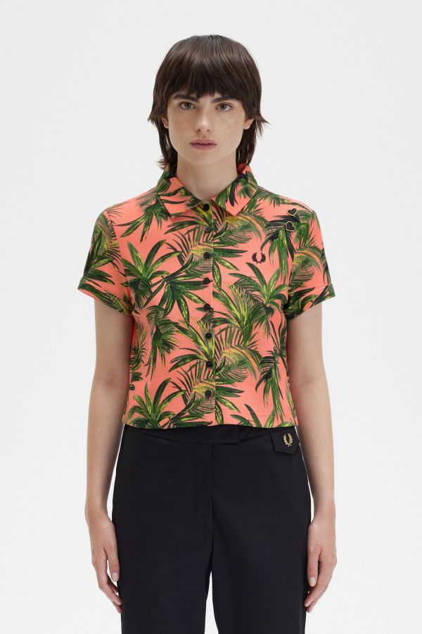 Palm Print Pique Shirt