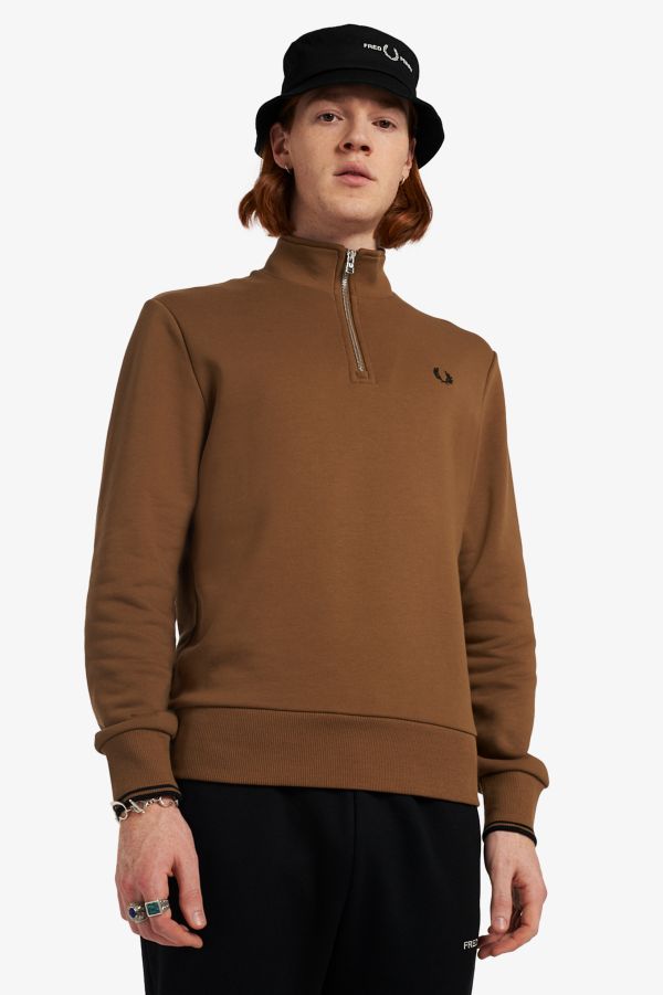 Sweatshirt avec demi fermeture zippée