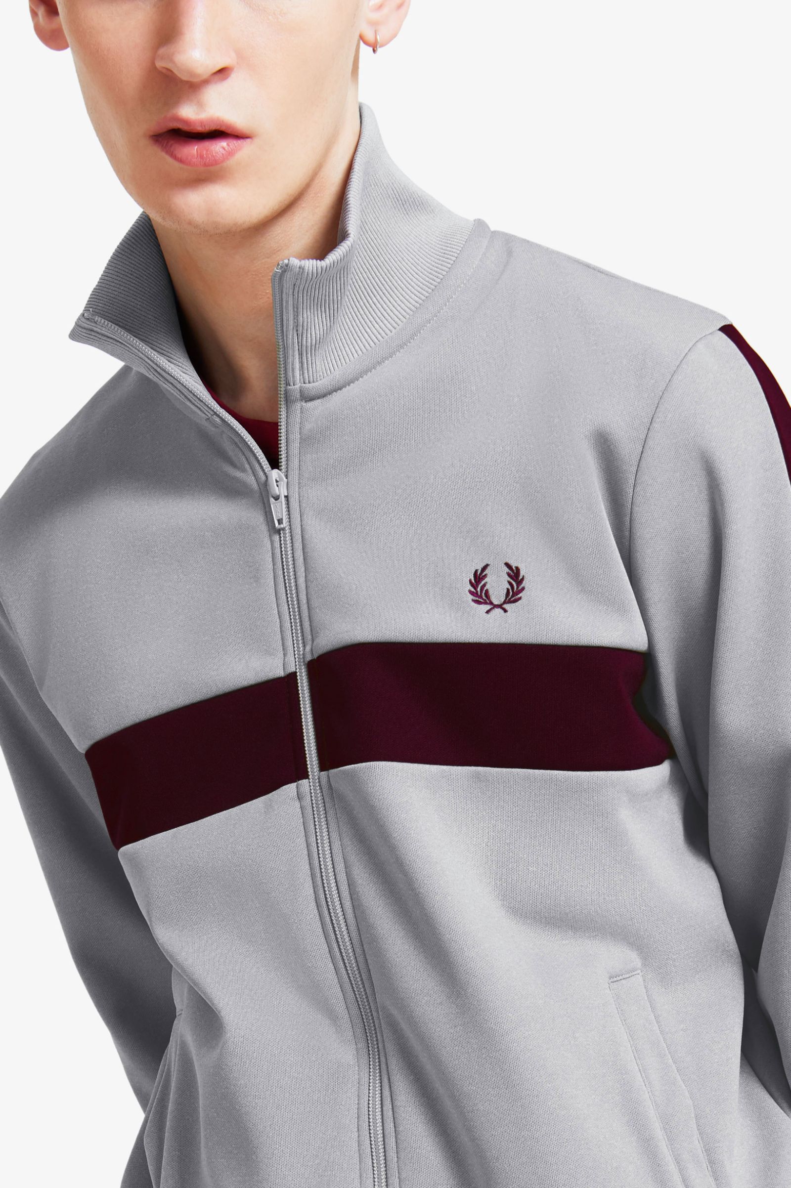 fred perry contrast panel sweatshirt