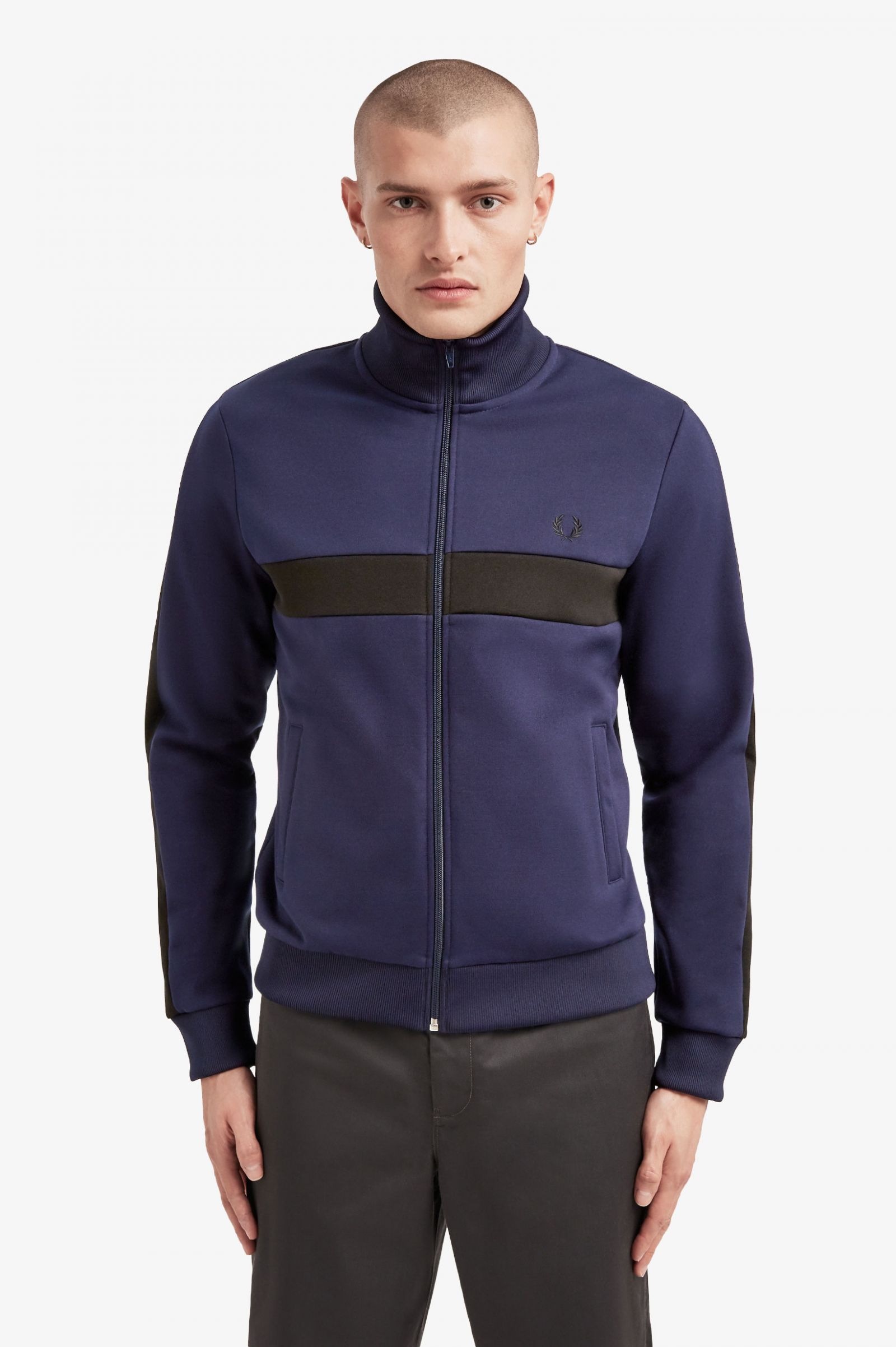 fred perry contrast panel sweatshirt