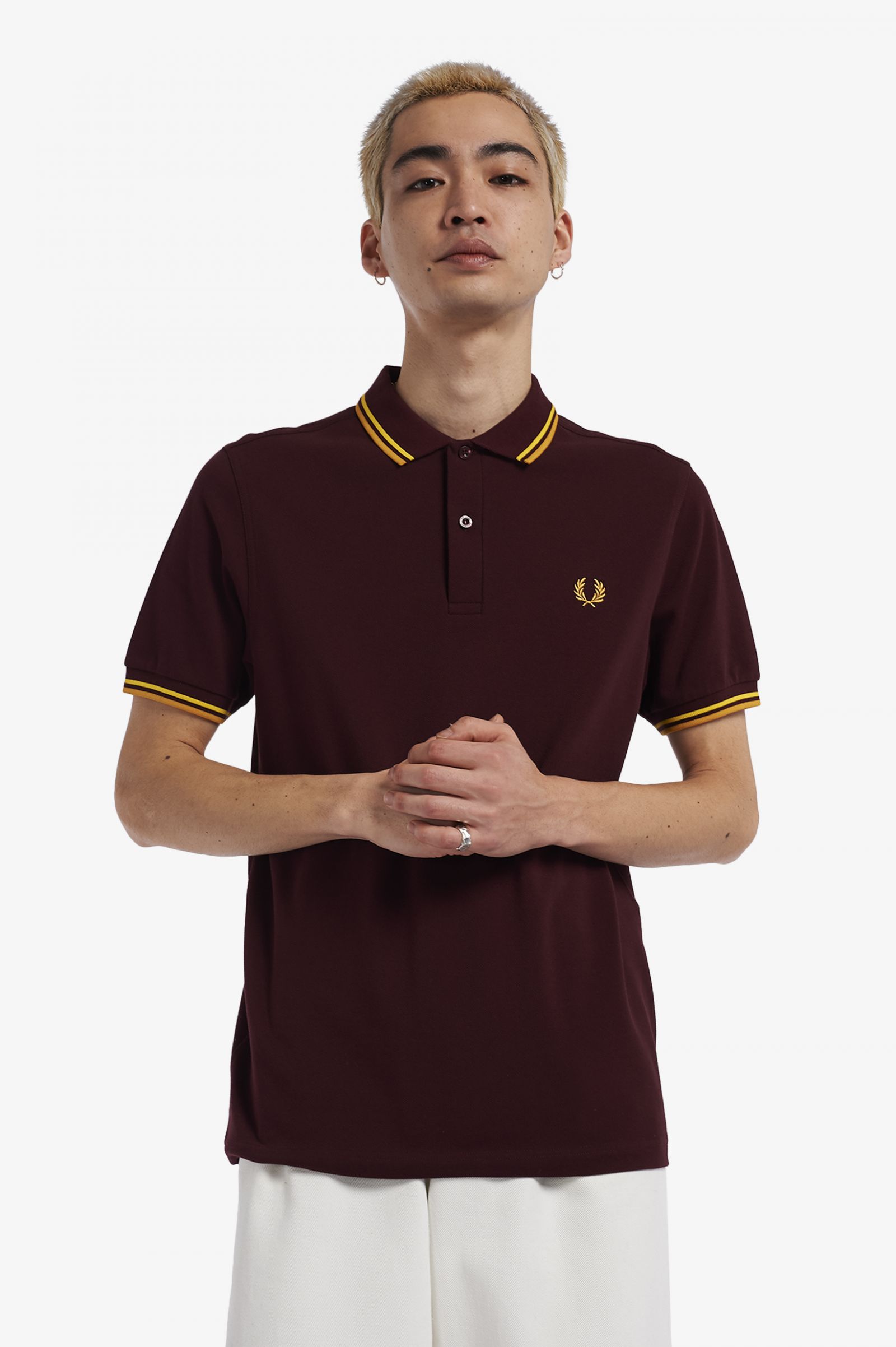 FRED PERRY Dark Caramel Twin Tipped Polo