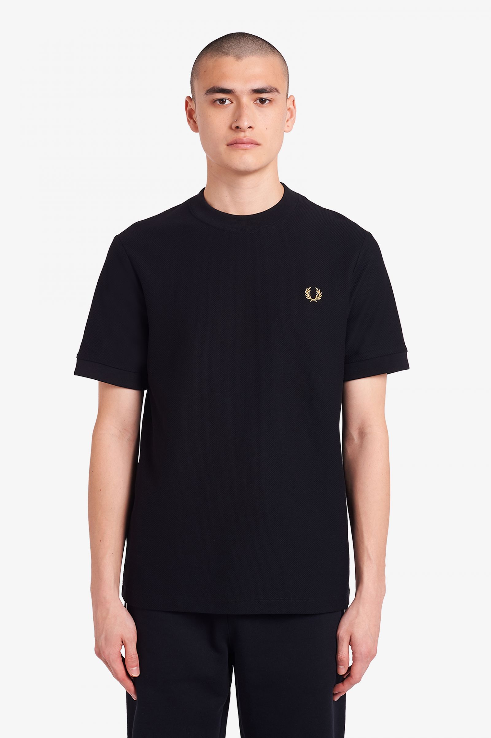 Piqué T-Shirt - Black | Men's T-Shirts | Designer T-Shirts for Men ...