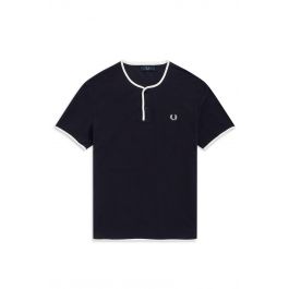 Piqué Henley T-Shirt - Navy | Men's 