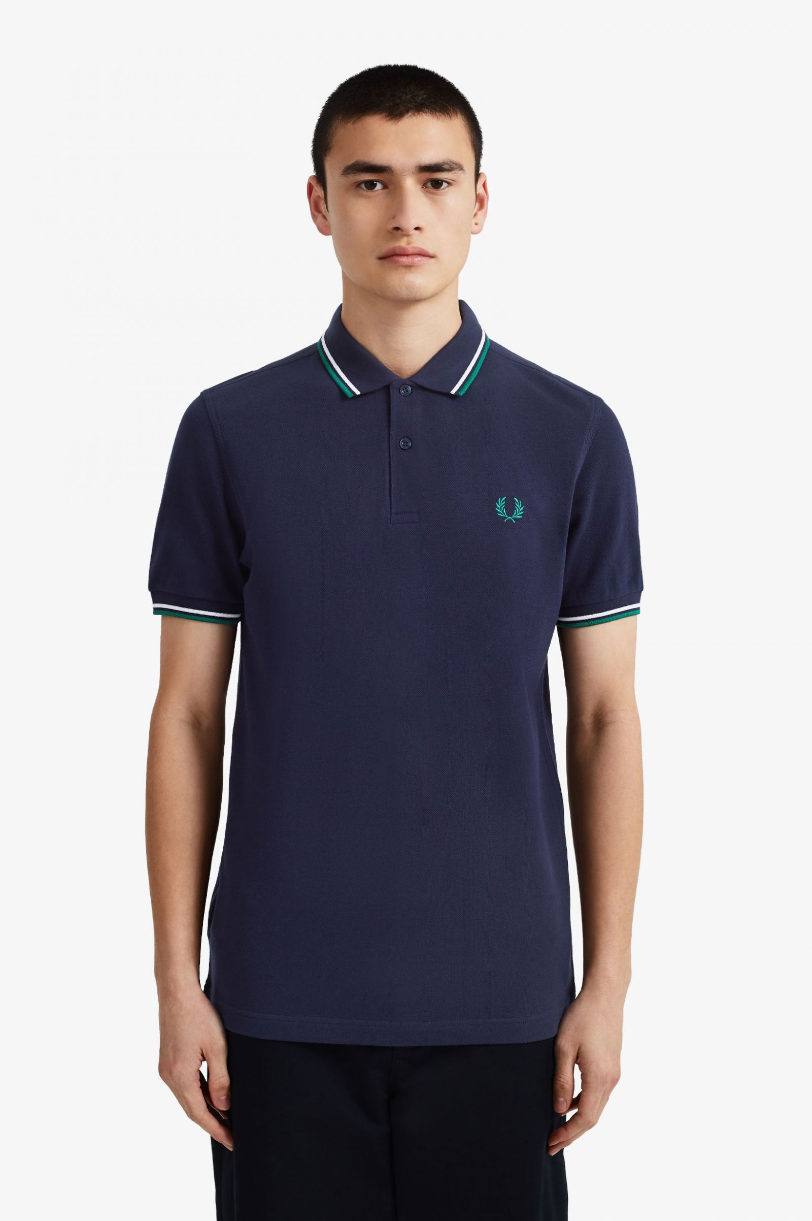 blue fred perry polo