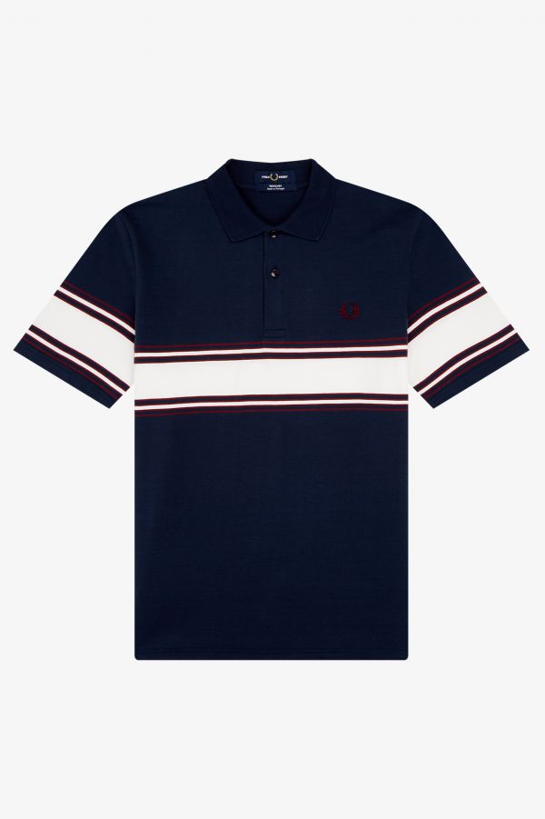 Stripe Detail Jersey Polo Shirt