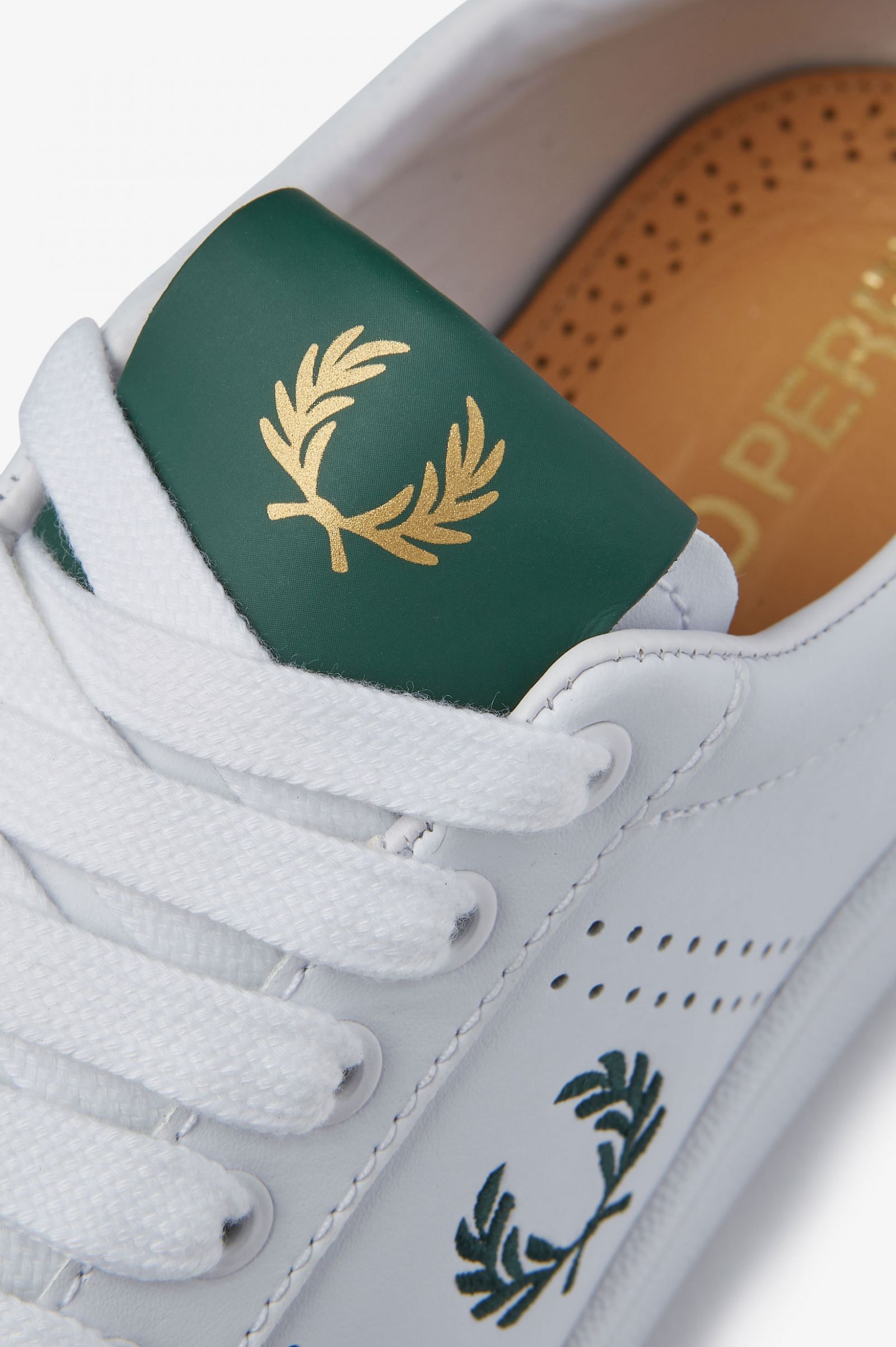 fred perry b721 canvas trainer with stripe logo crest