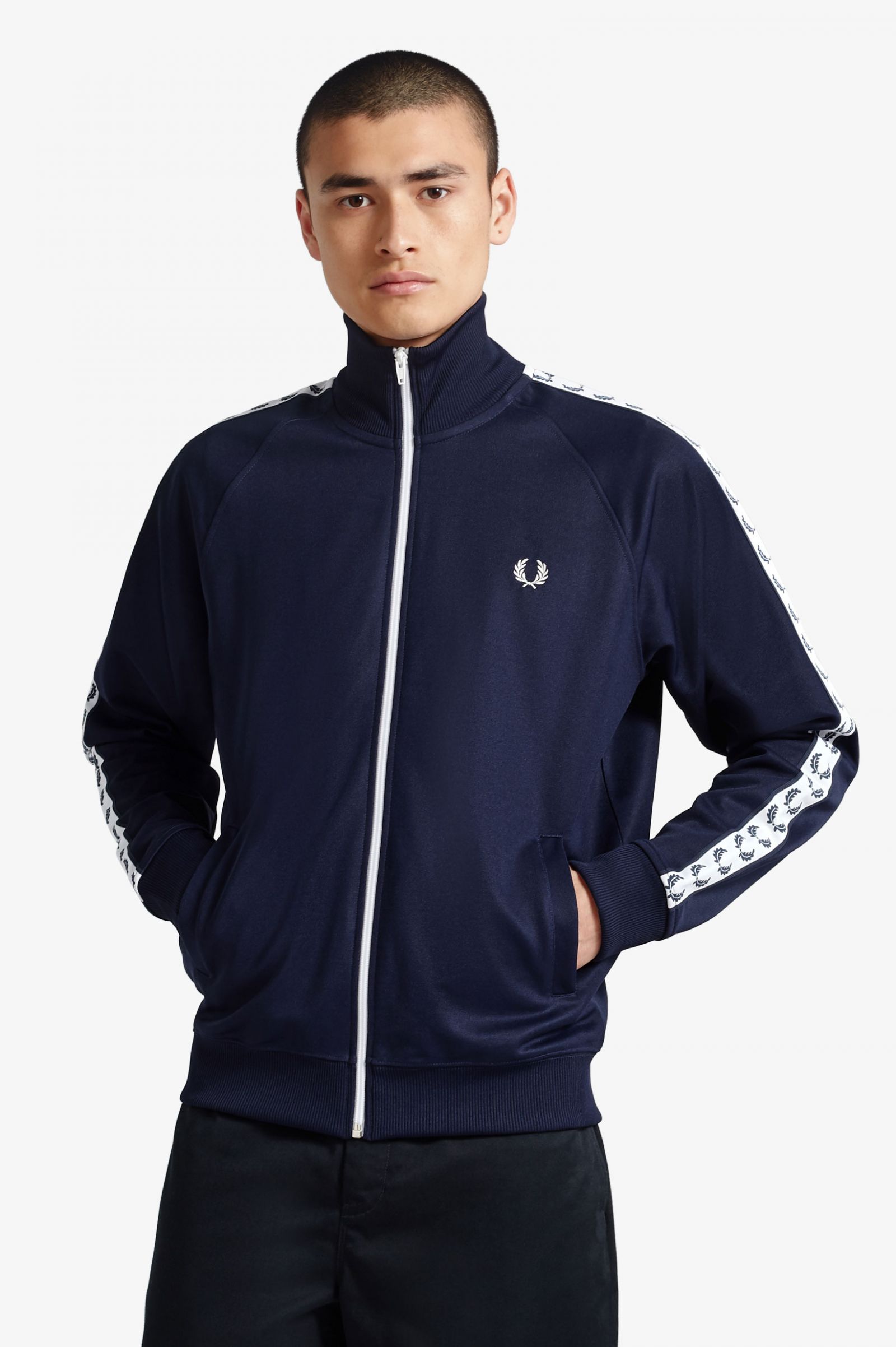 fred perry track jacket red