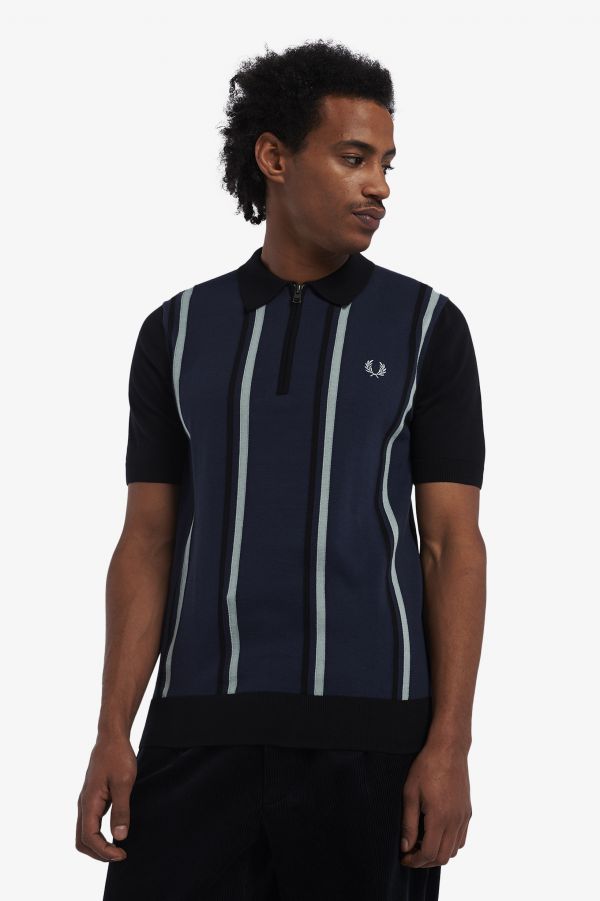 Vertical Stripe Knitted Shirt