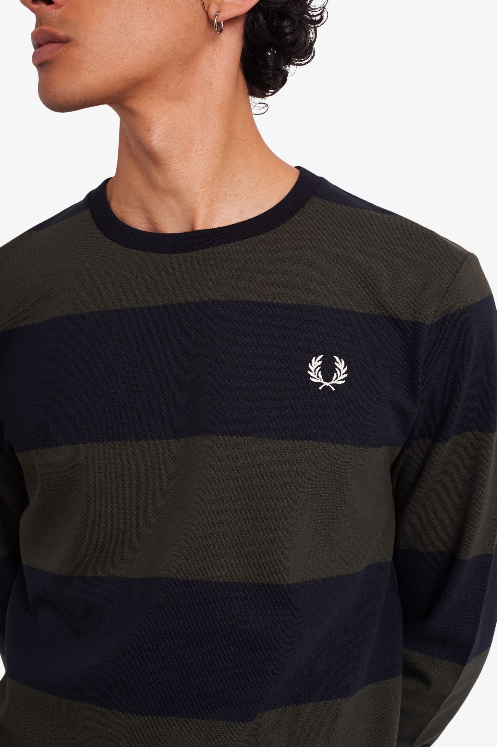 Bold Stripe Pique T Shirt Black Men S T Shirts Designer T Shirts For Men Fred Perry Uk