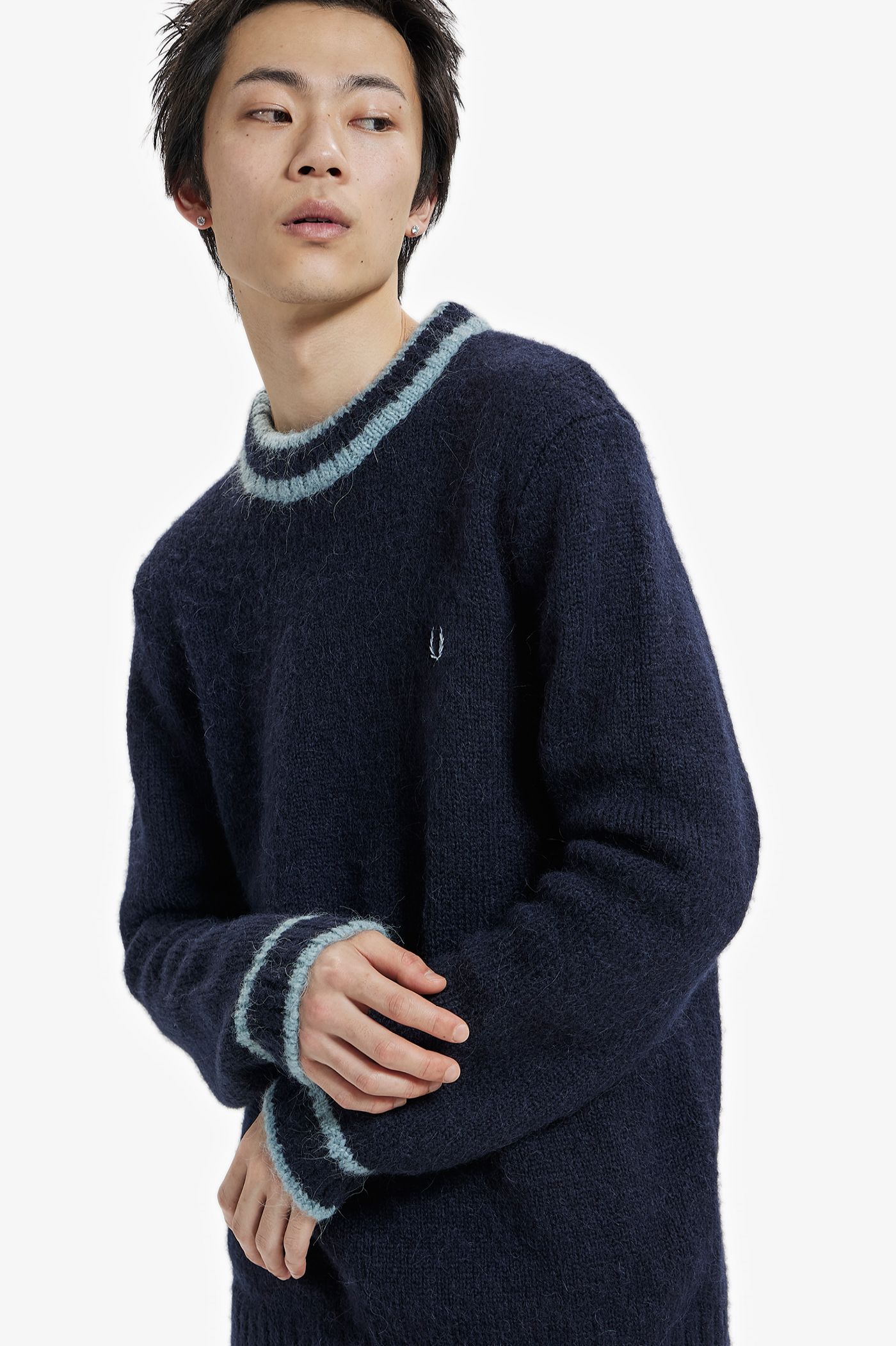 Alpaca Blend Crew Neck Jumper - Navy 