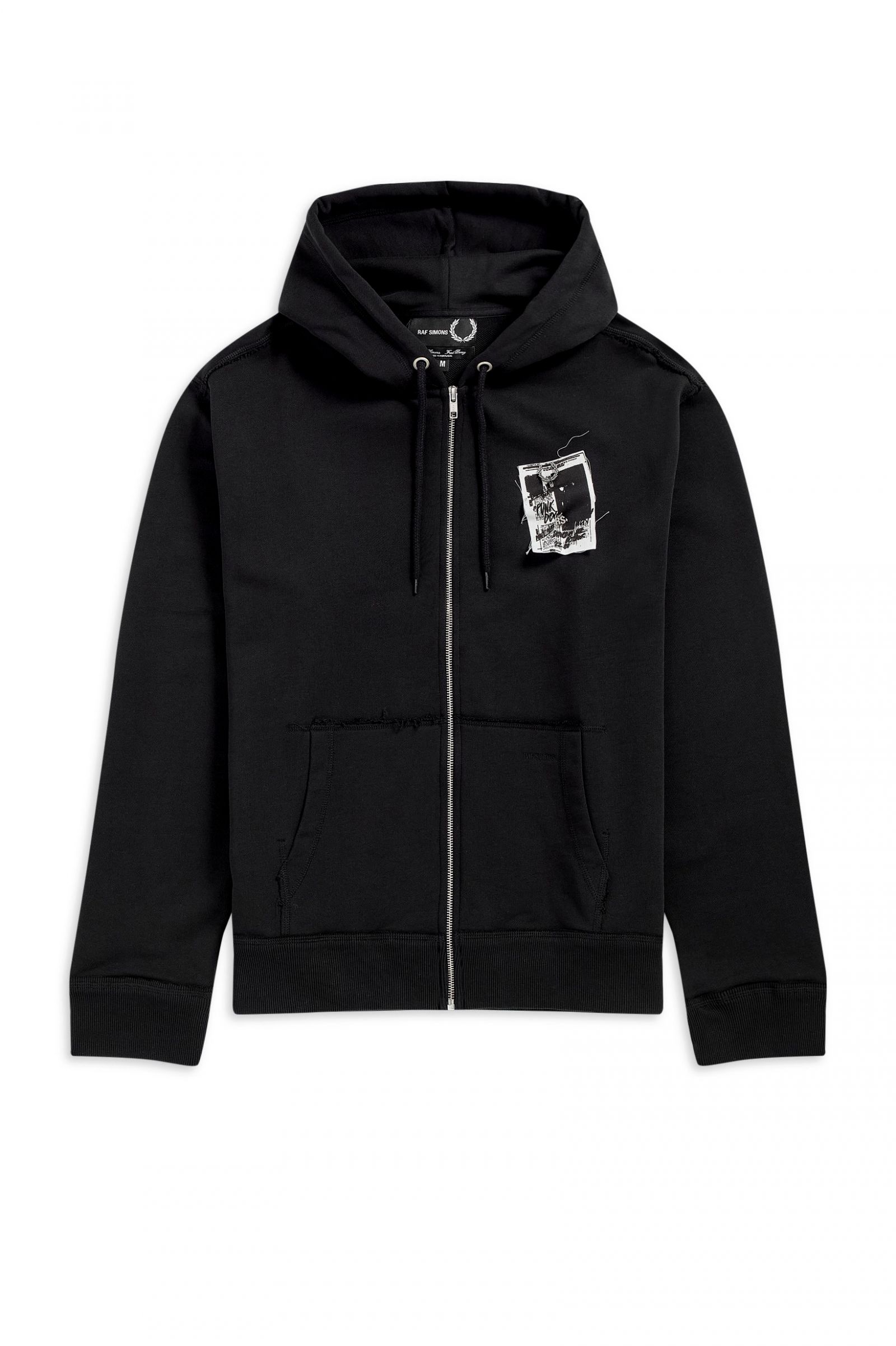 raf simons zip up hoodie