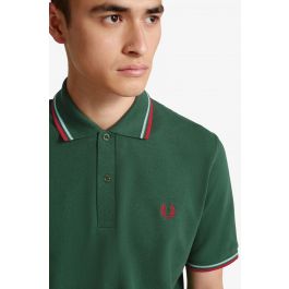 M12 - Tartan Green / Ice / Red | The Fred Perry Shirt | Men's Short ...