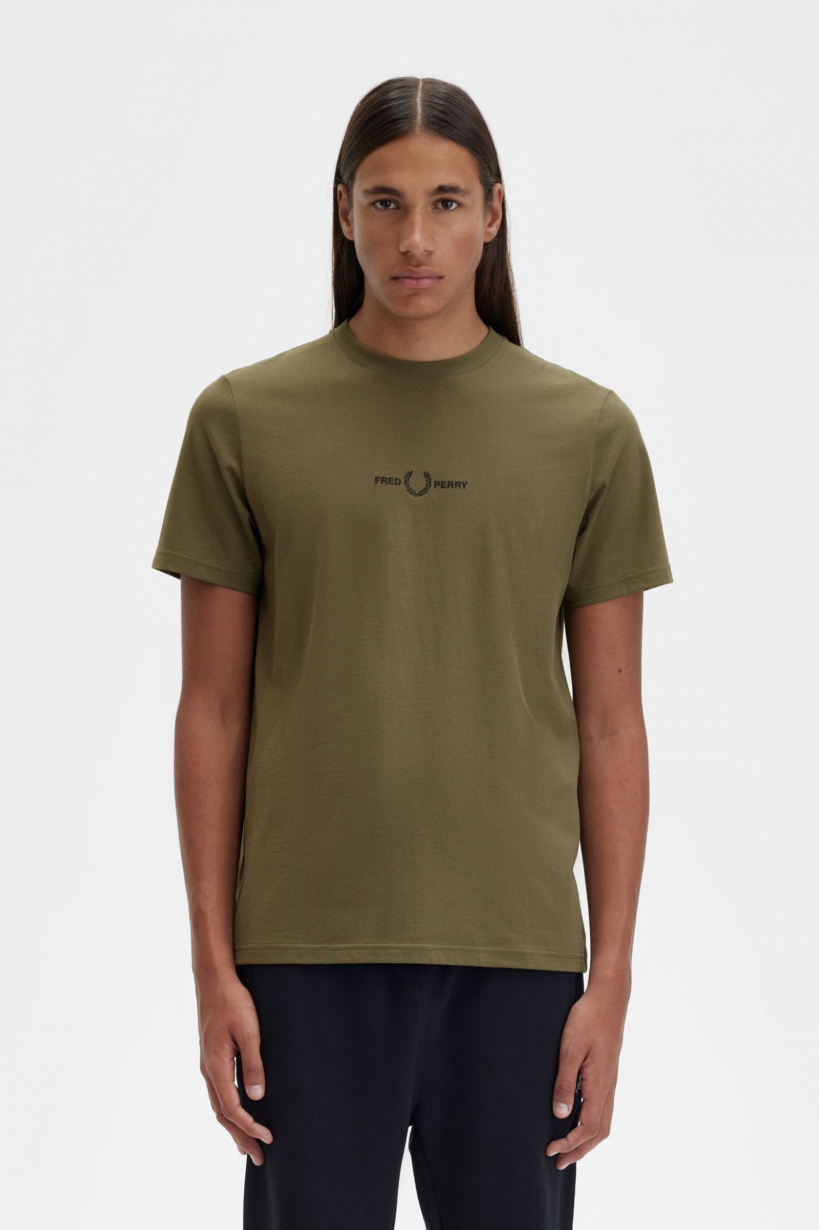 Embroidered T-Shirt - Uniform Green | Men's T-Shirts | Designer for Men | Fred Perry US