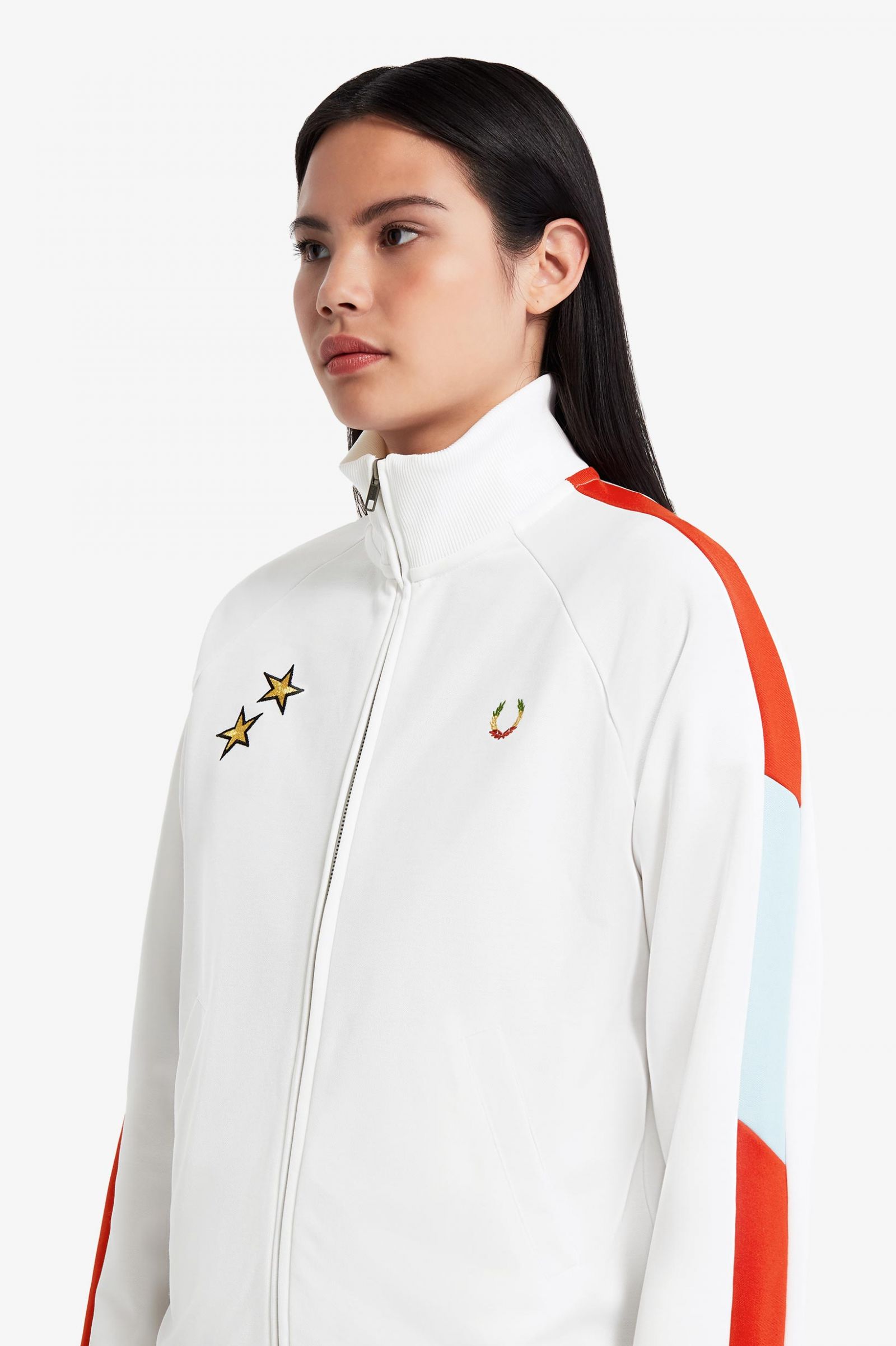 white fred perry track jacket