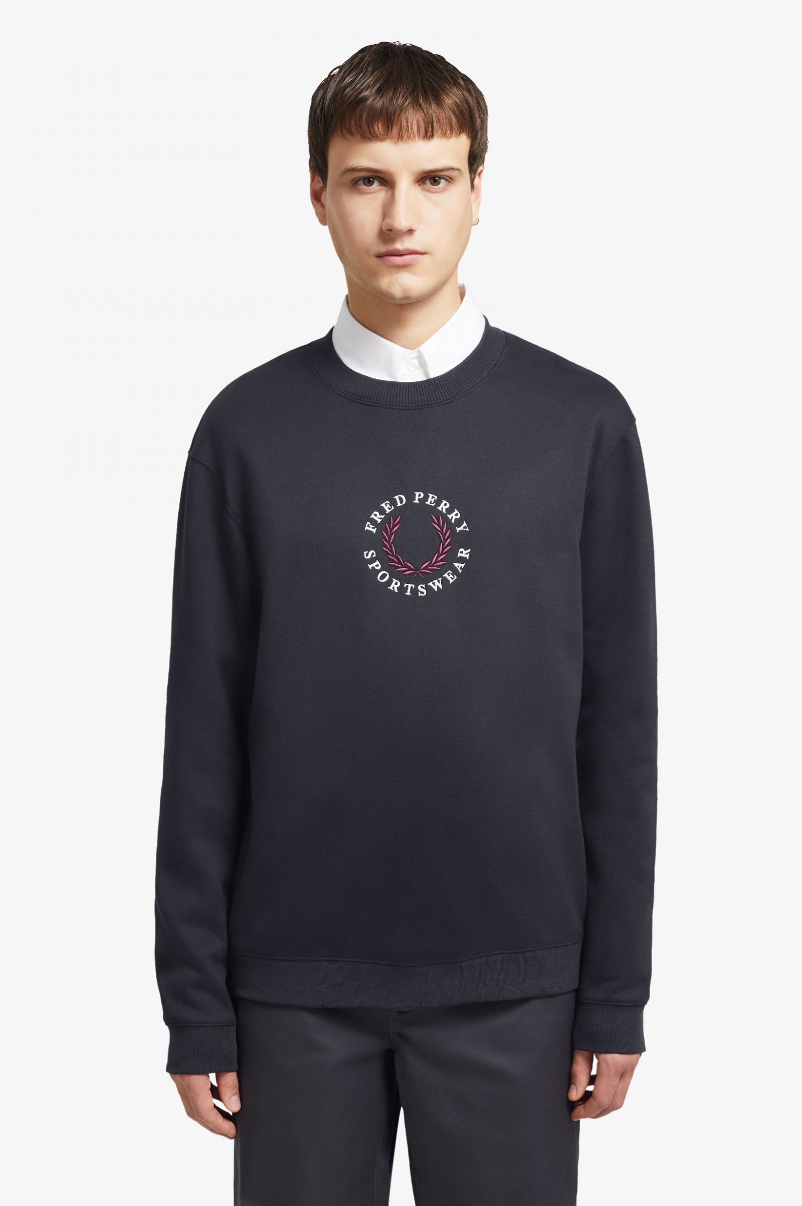 fred perry embroidered logo sweatshirt