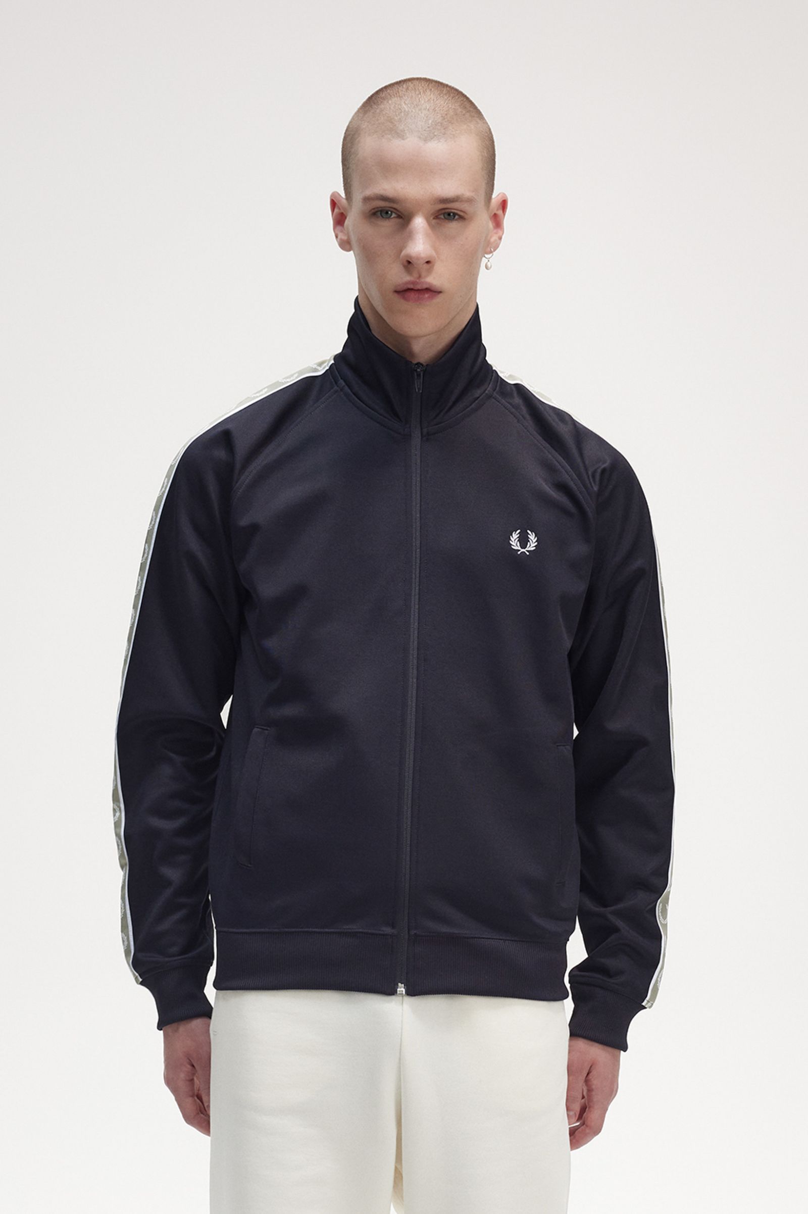 Contrast Tape Track Jacket Navy / Snow White / Seagrass Men's Track