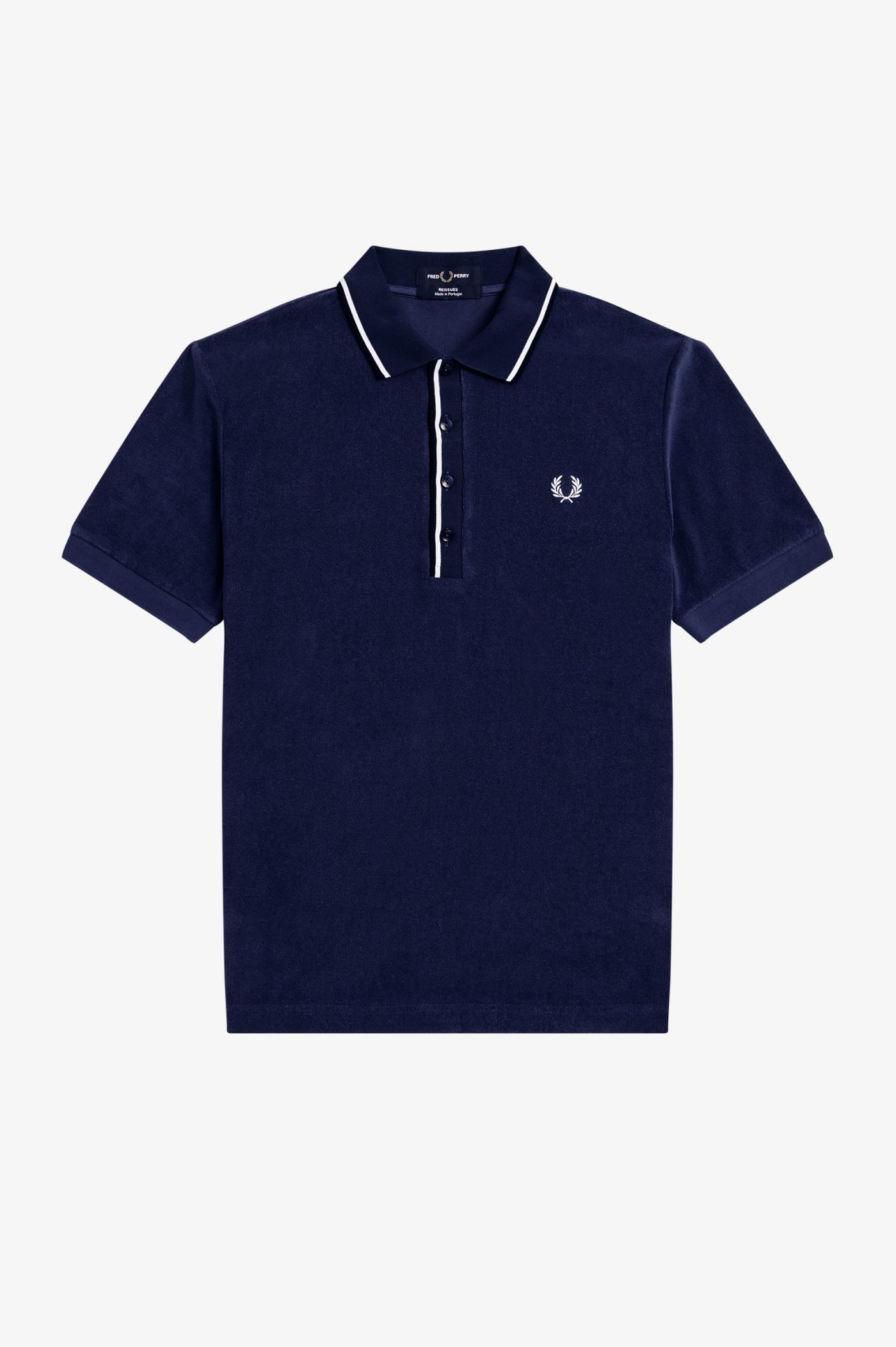 Towelling Twin Tipped Polo Shirt - French Navy | Men's Reissues ...