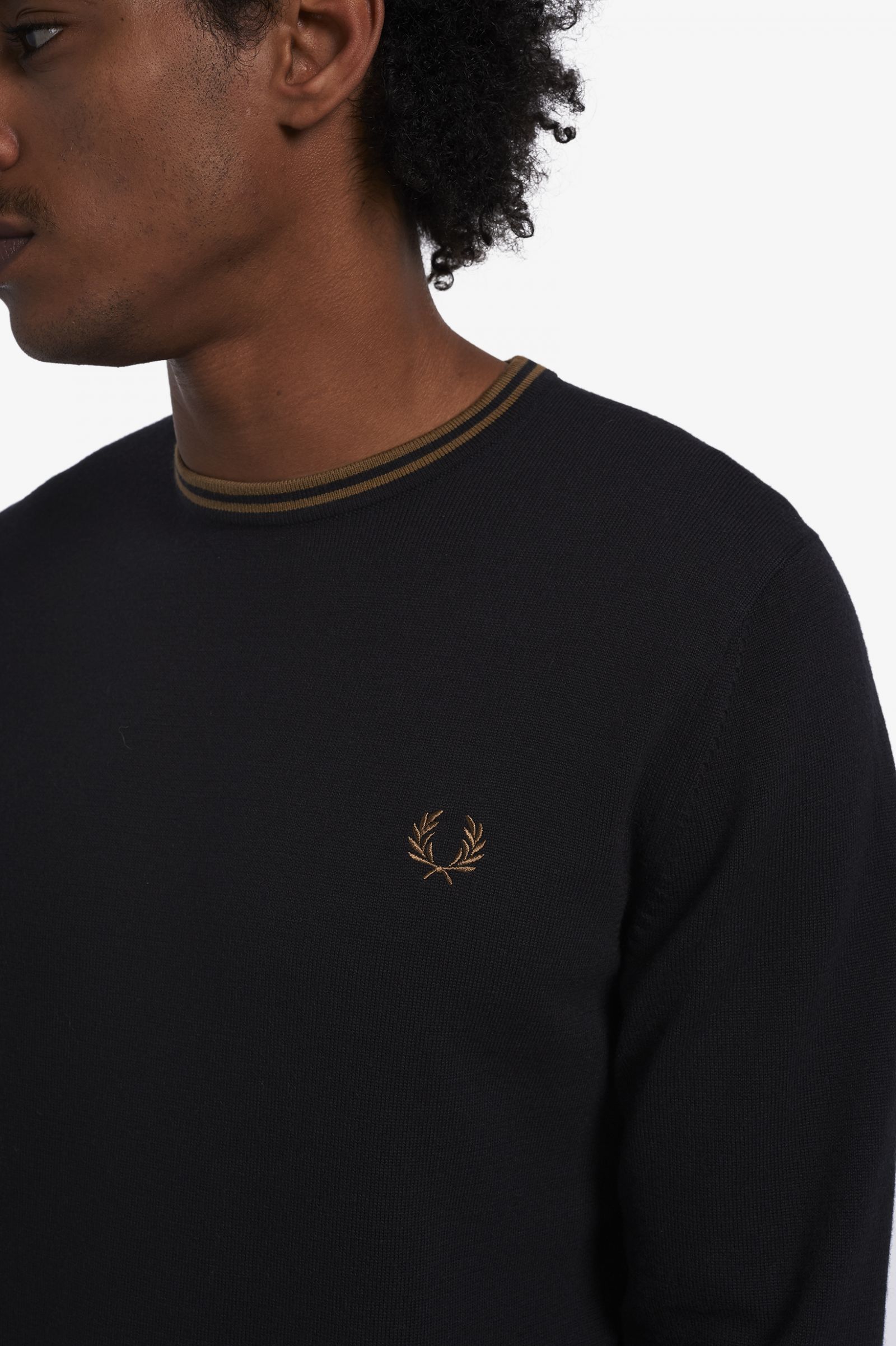 Fred Perry Mens Classic Crew-Neck Sweater 