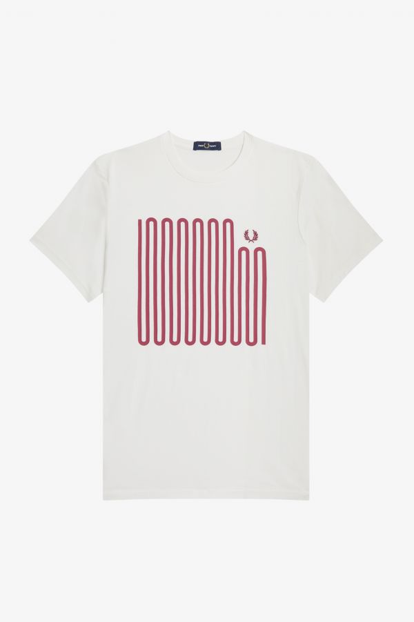 T-shirt gráfica com ondas sonoras estampadas