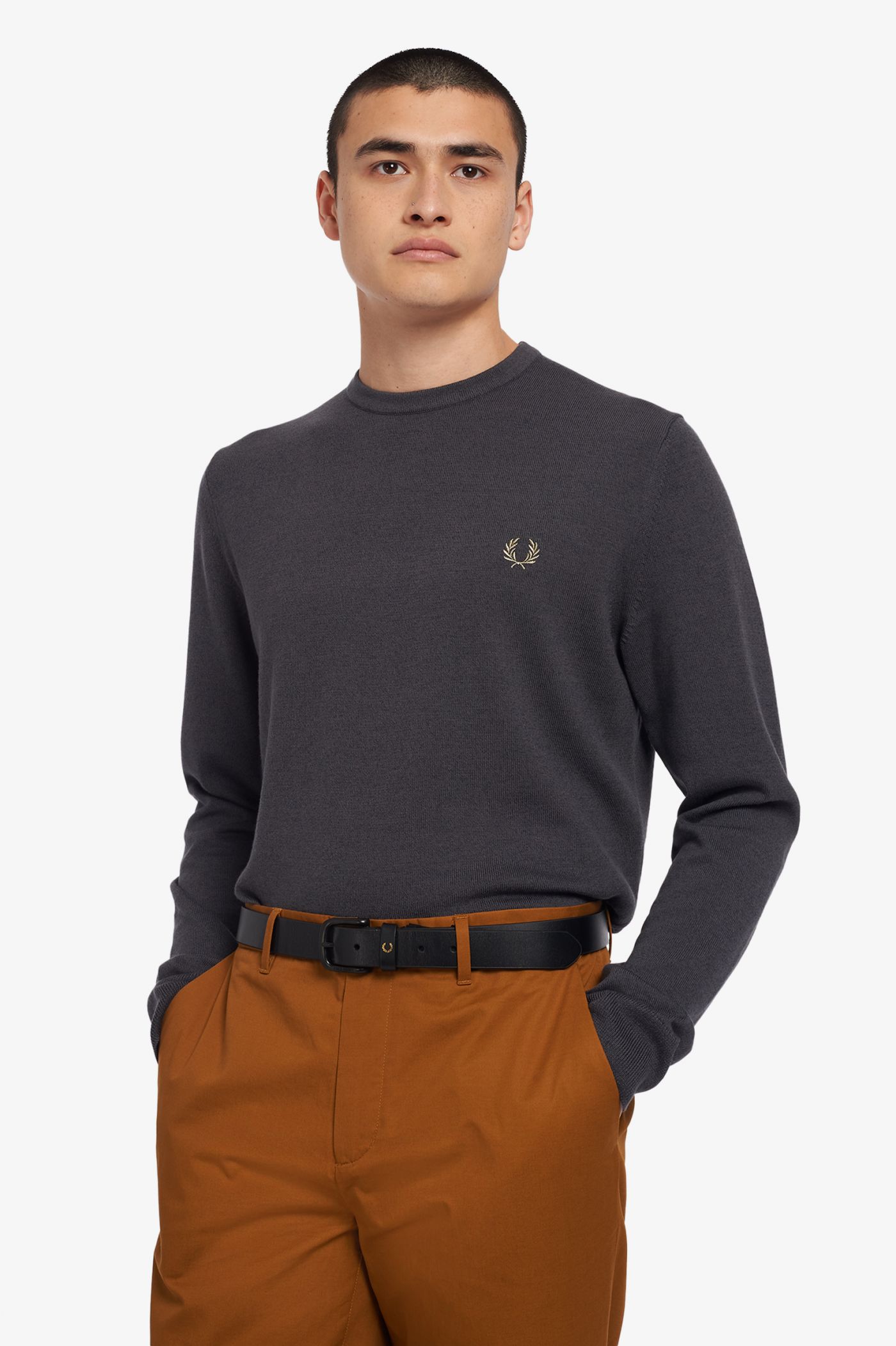 Classic Crew Neck Jumper - Gunmetal 