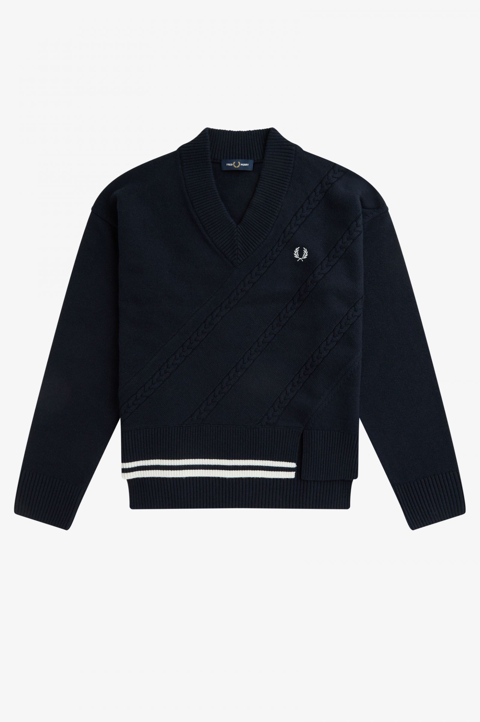 fred perry cable knit jumper