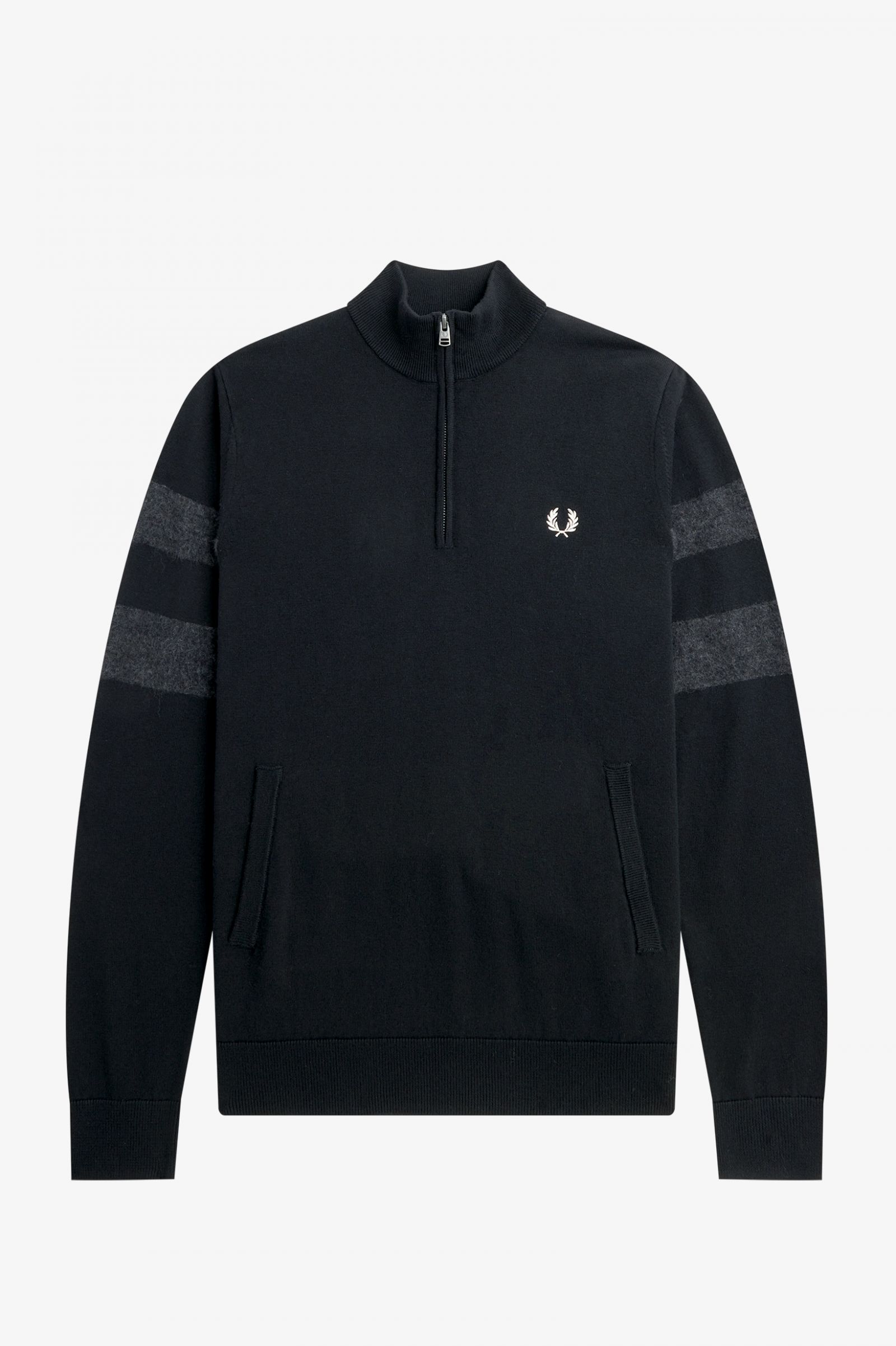 Tipped Half Zip Jumper - Black | Men's 