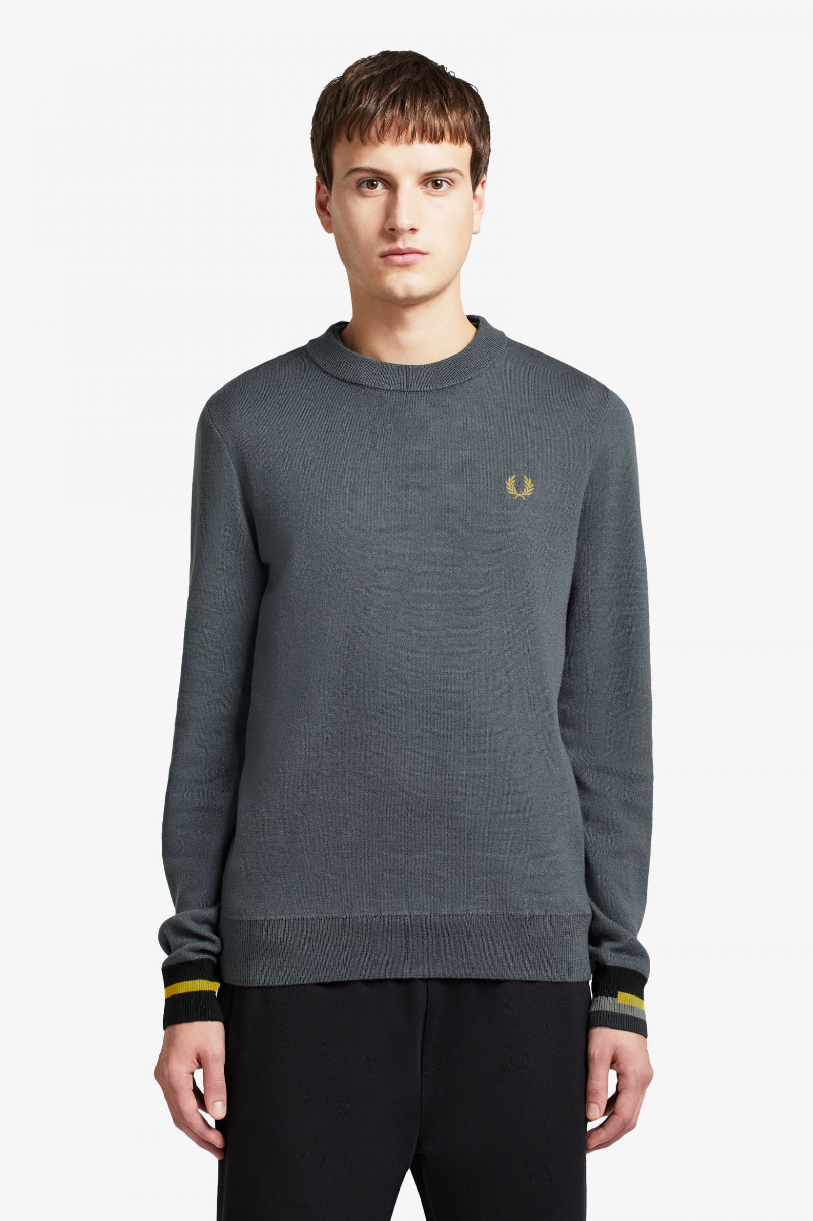 men's charcoal crew neck jumper