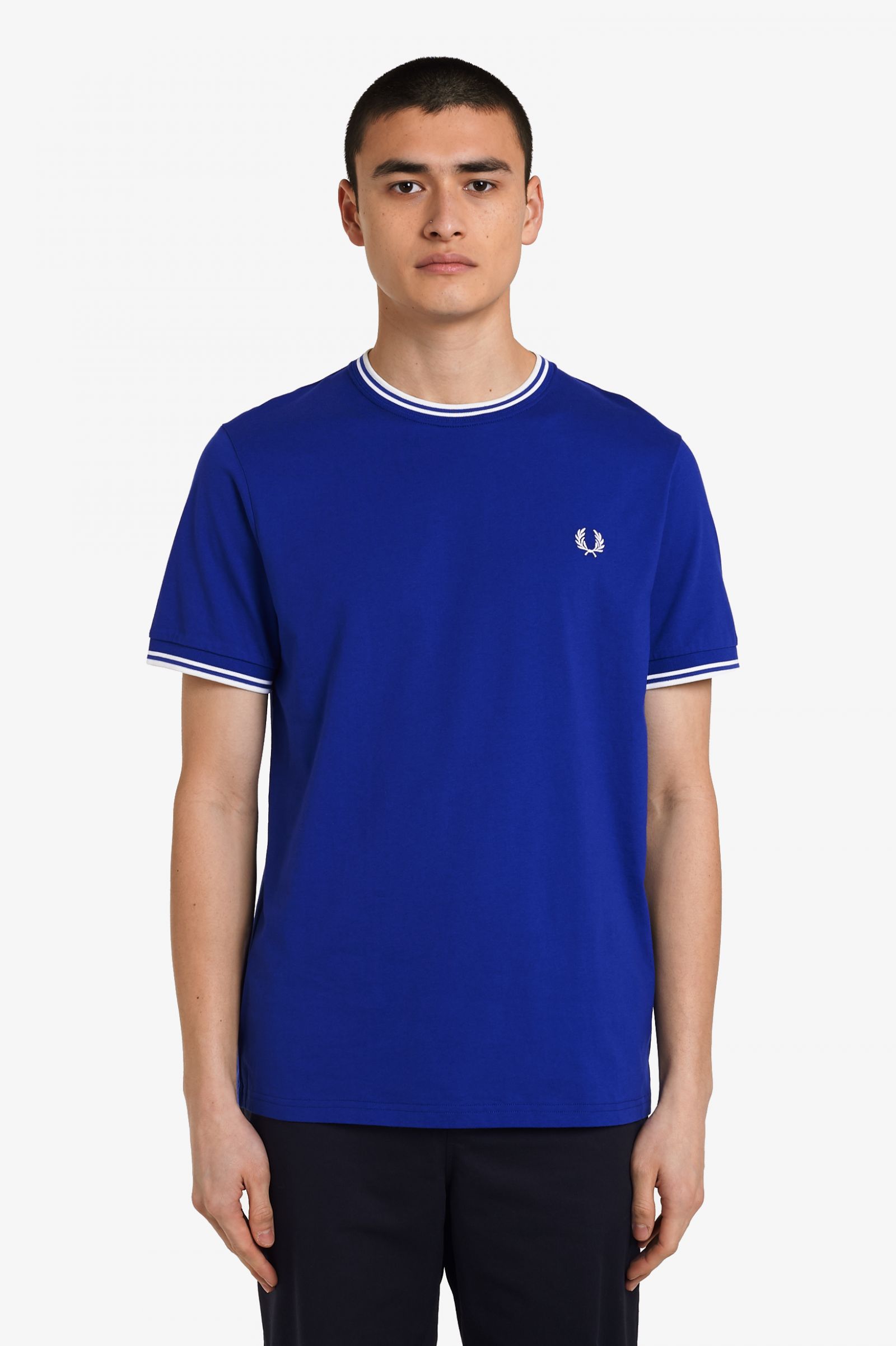 fred perry twin tipped t shirt blue