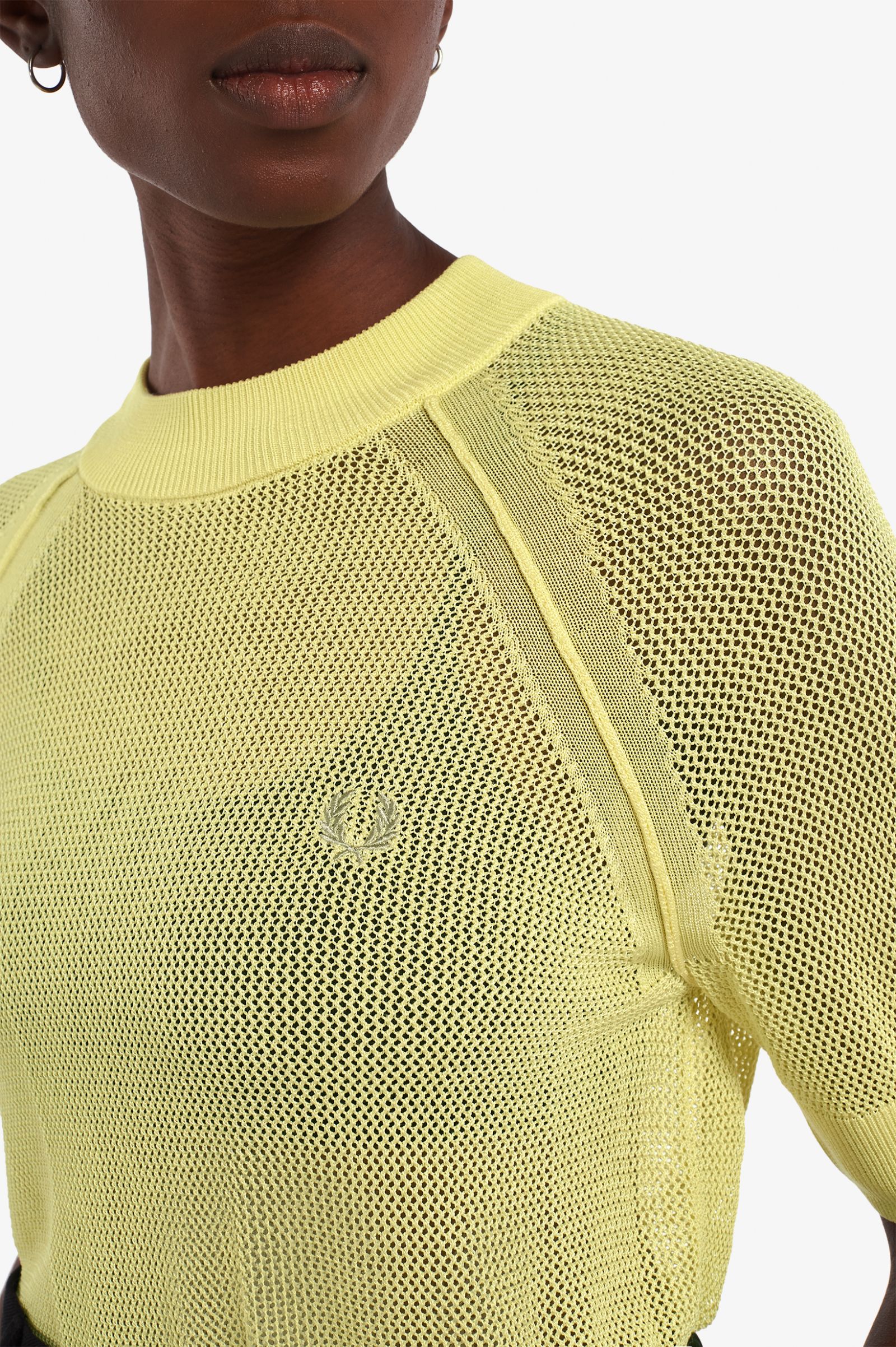 Short Sleeve Open-Knit Jumper - Wax 