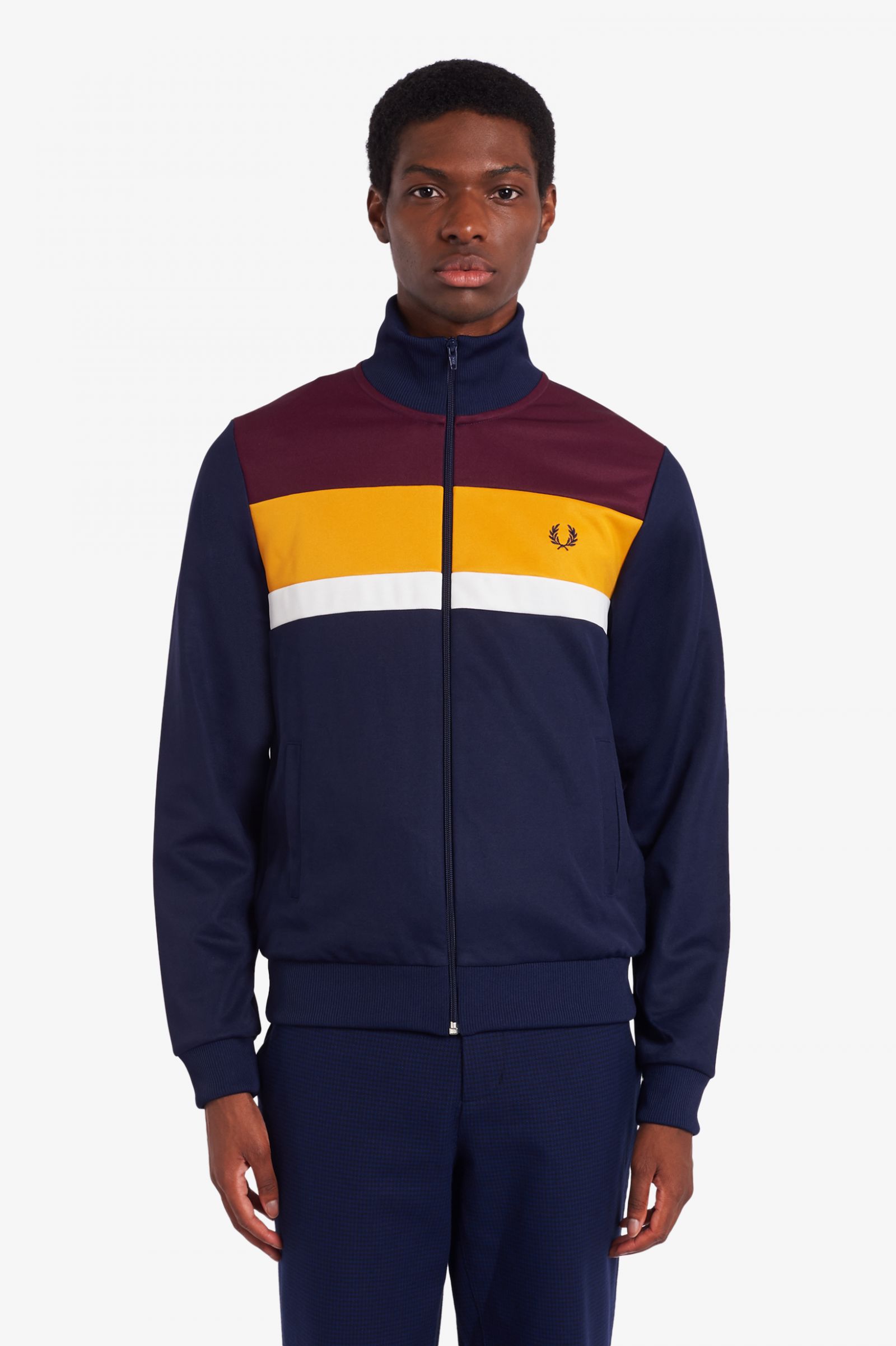 fred perry track jacket blue