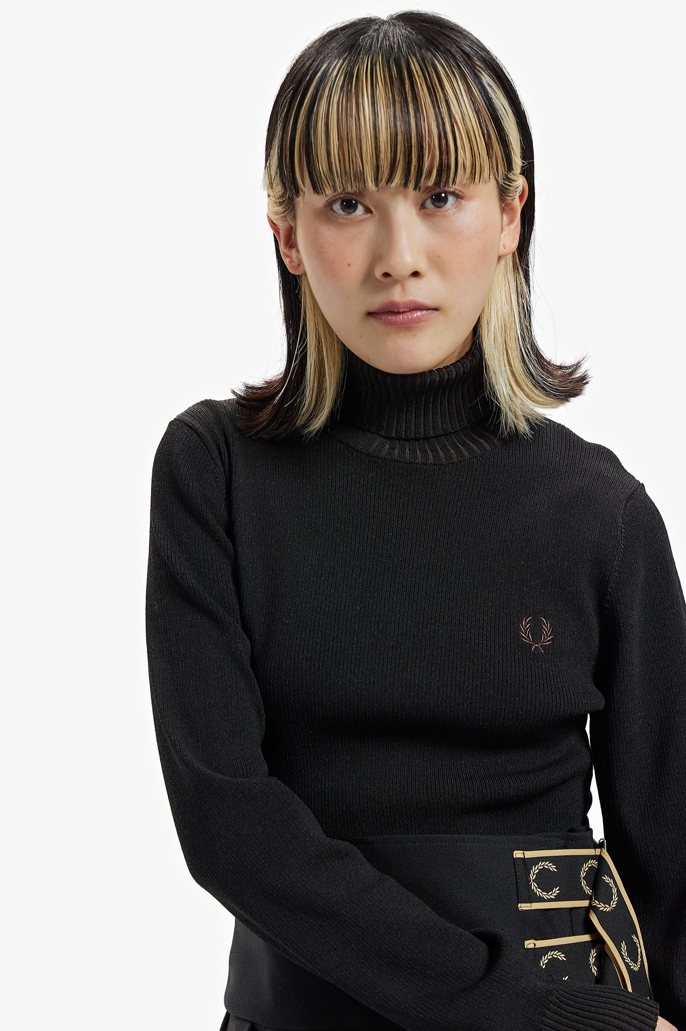 Roll Neck Ribbed Jumper - Black | Women 