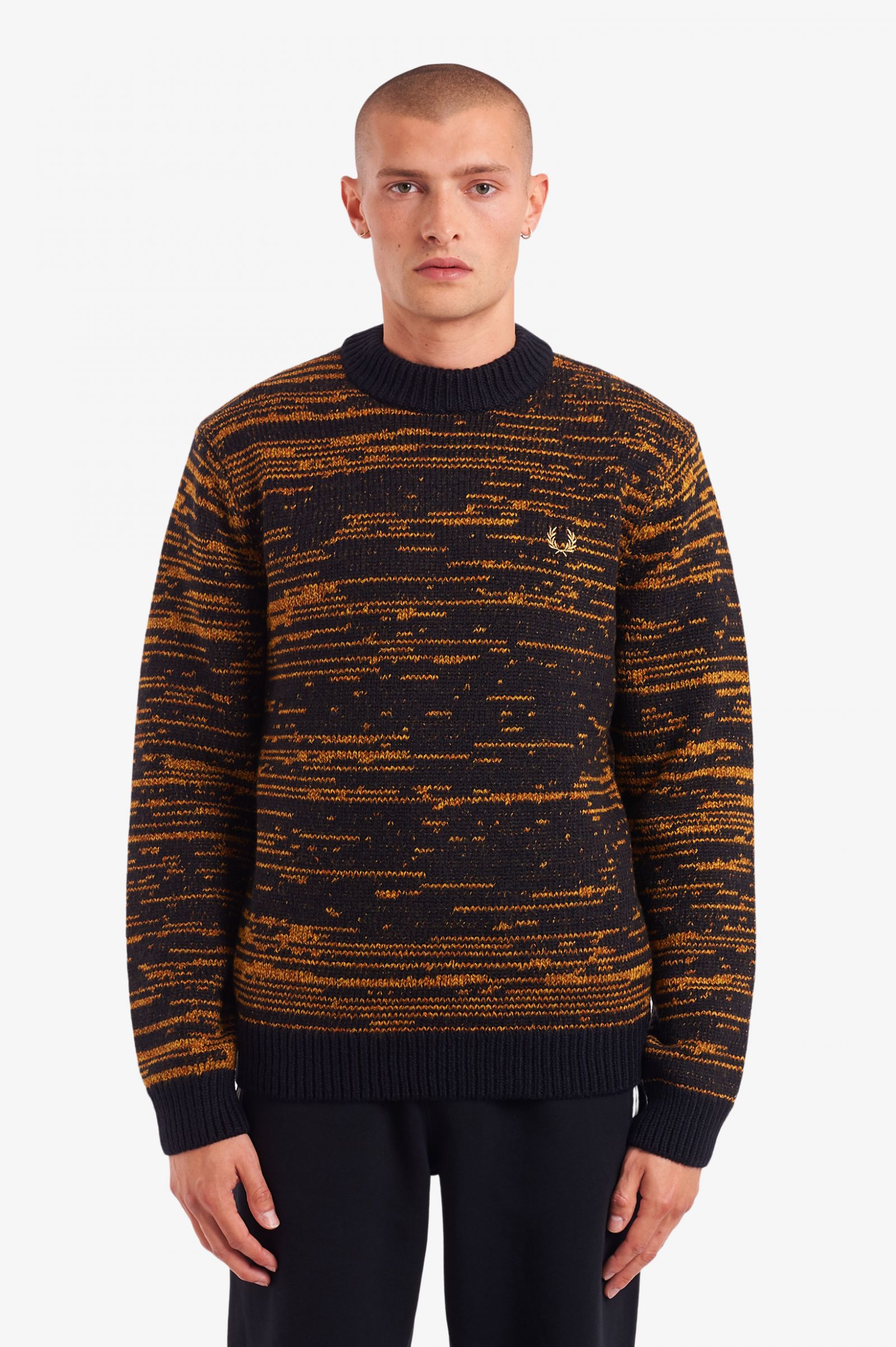 fred perry colour block crew sweatshirt